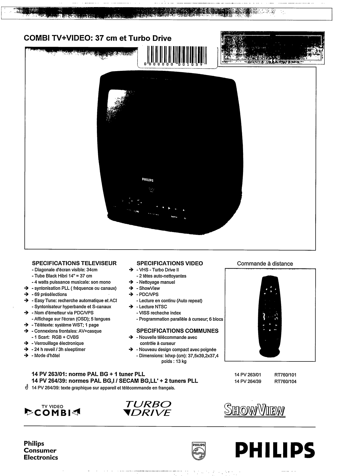 PHILIPS 14PV263 User Manual