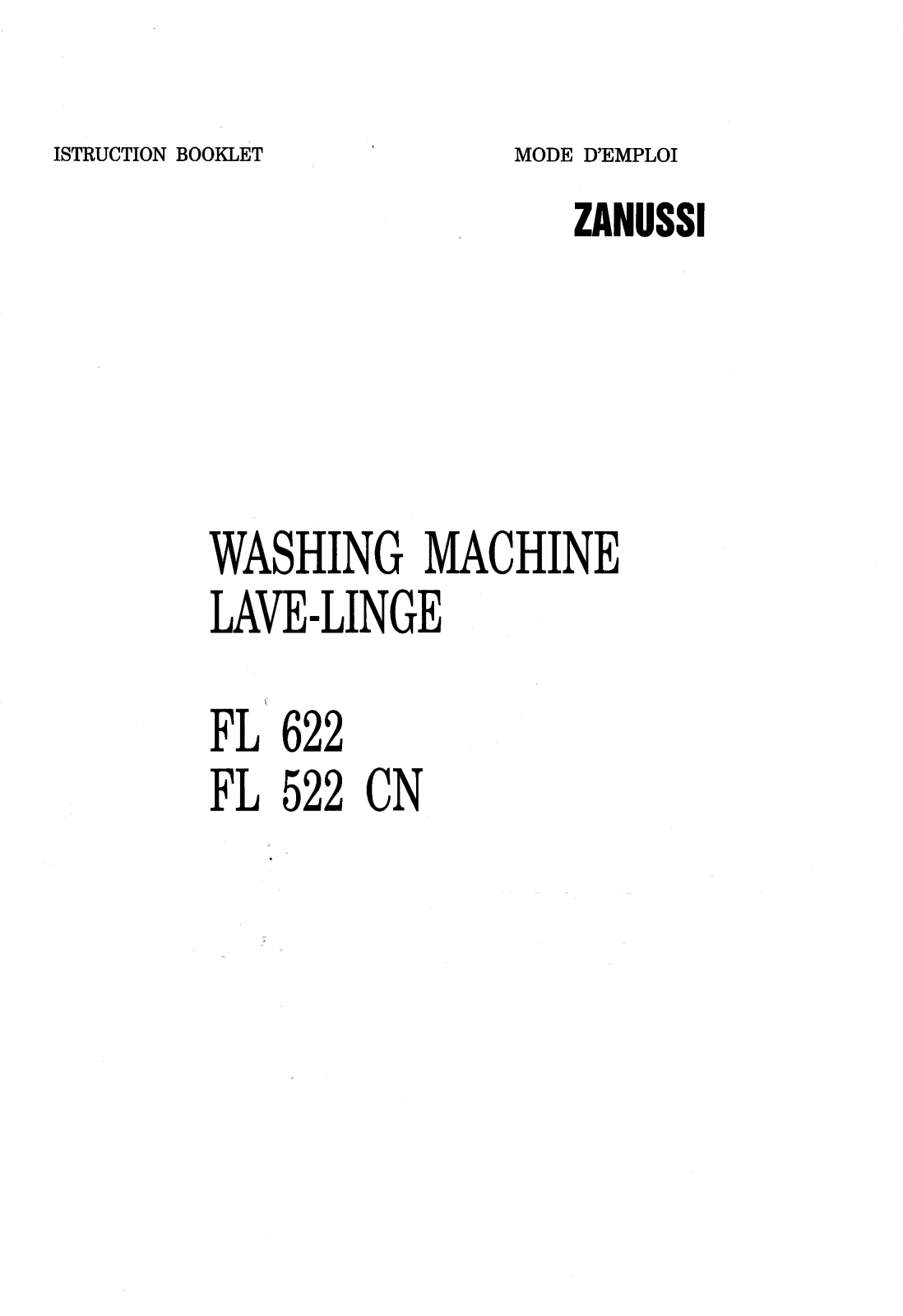 Zanussi FL622 User Manual