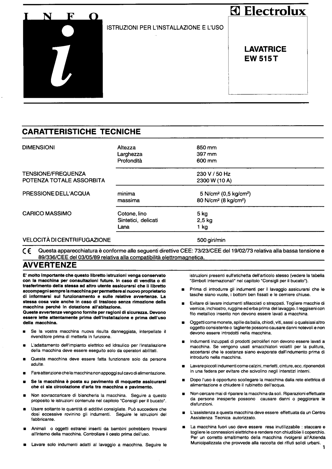 AEG EW515T User Manual