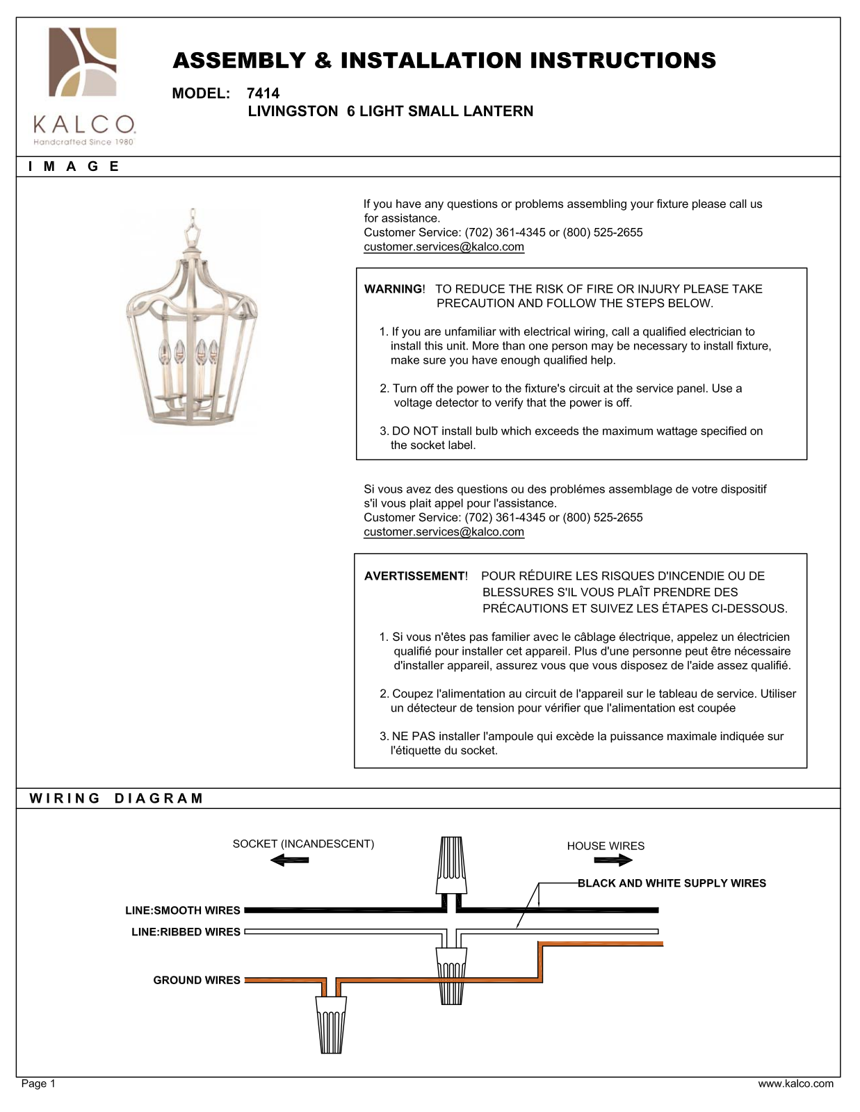 Kalco 7414PS Assembly Guide - ManualMachine.com