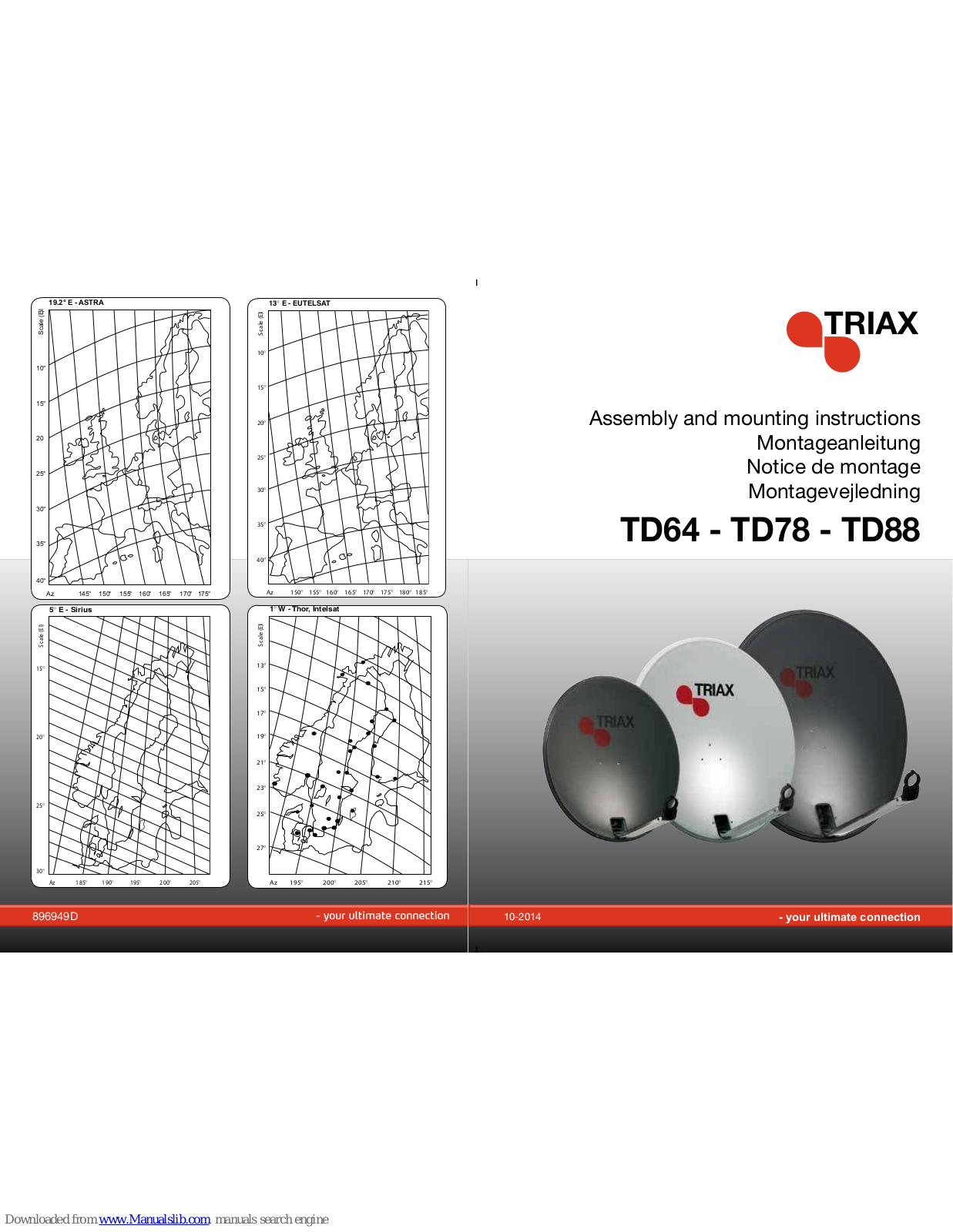 Triax TD64, TD78, TD88 Assembly And Mounting Instructions