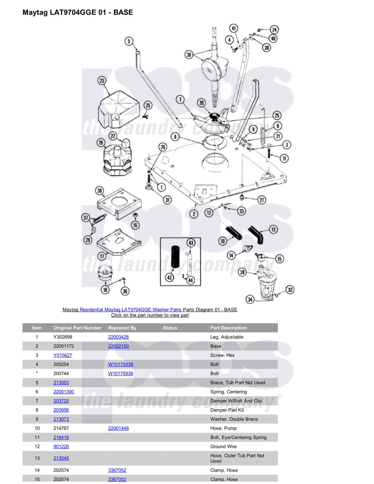 Maytag LAT9704GGE Parts Diagram