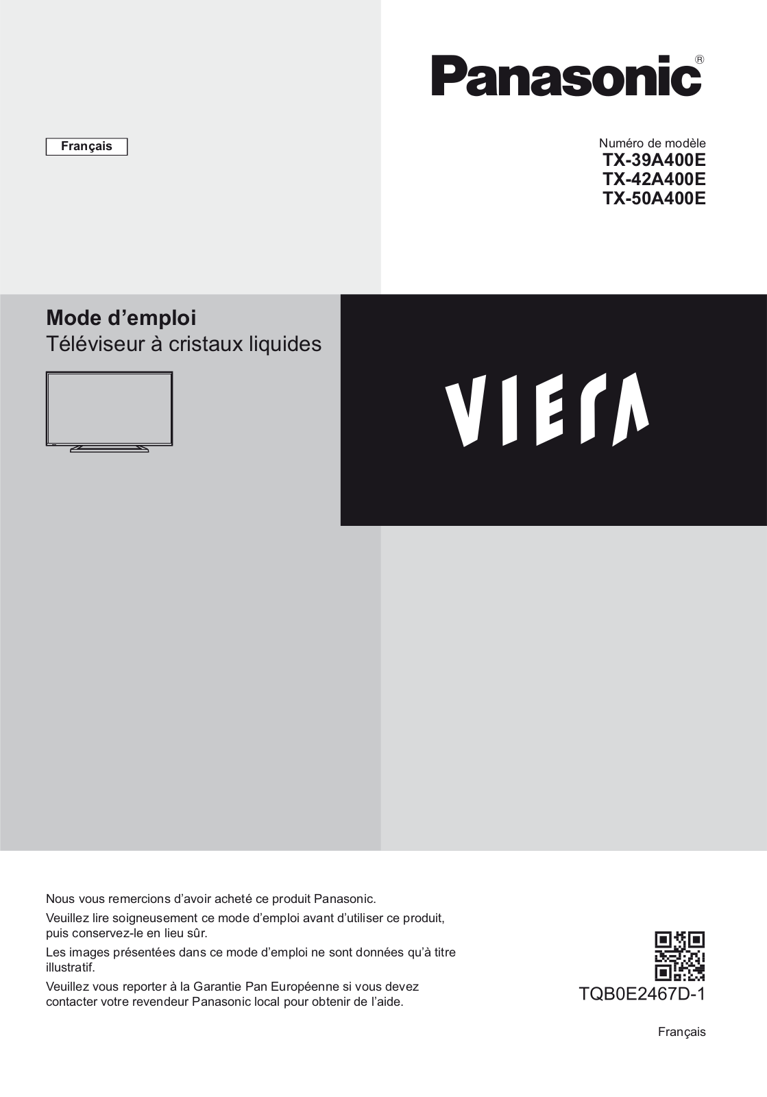 PANASONIC TX-39A400E, TX-42A400E, TX-50A400E User Manual