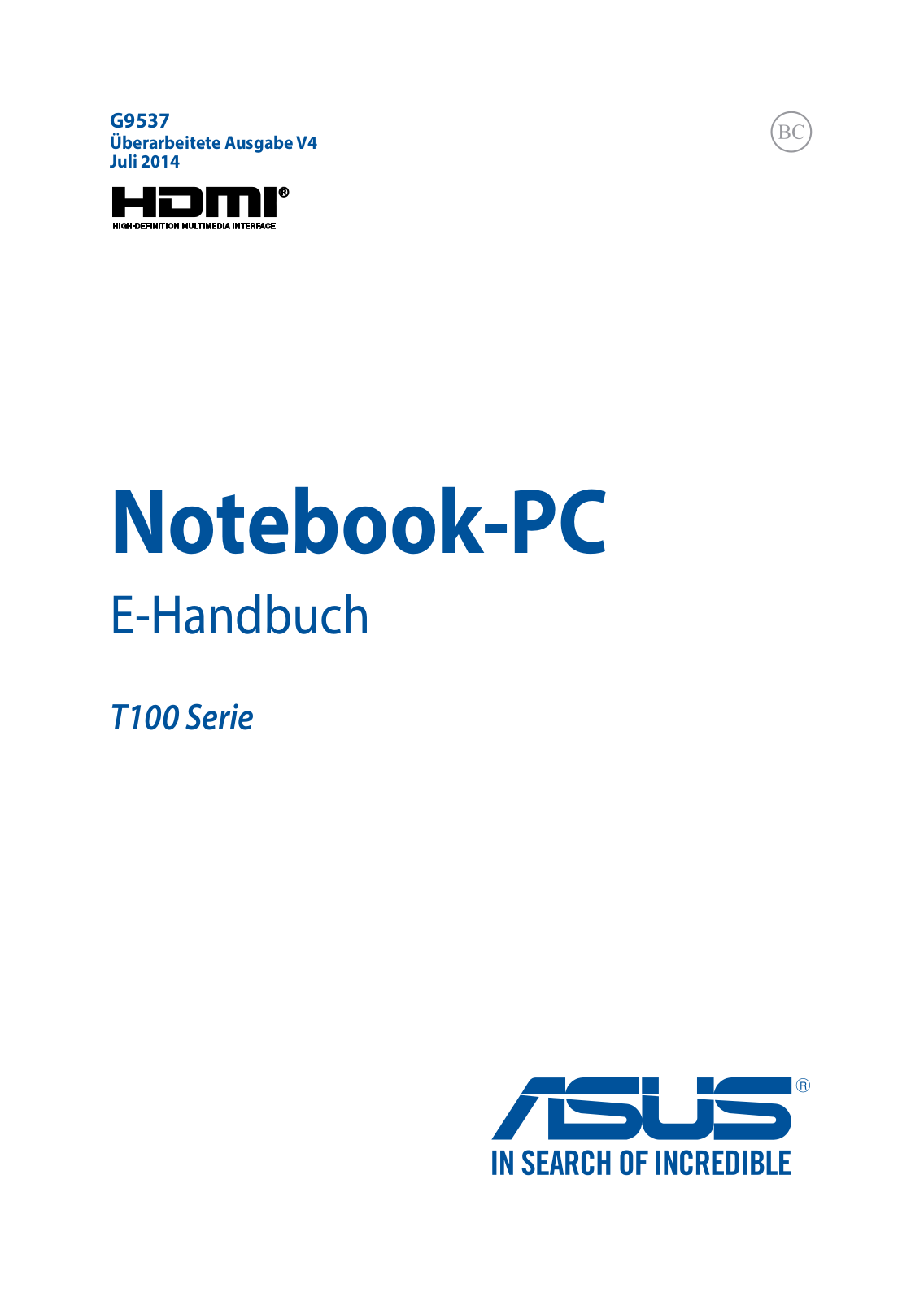 ASUS T100TAM, G9537 User Manual