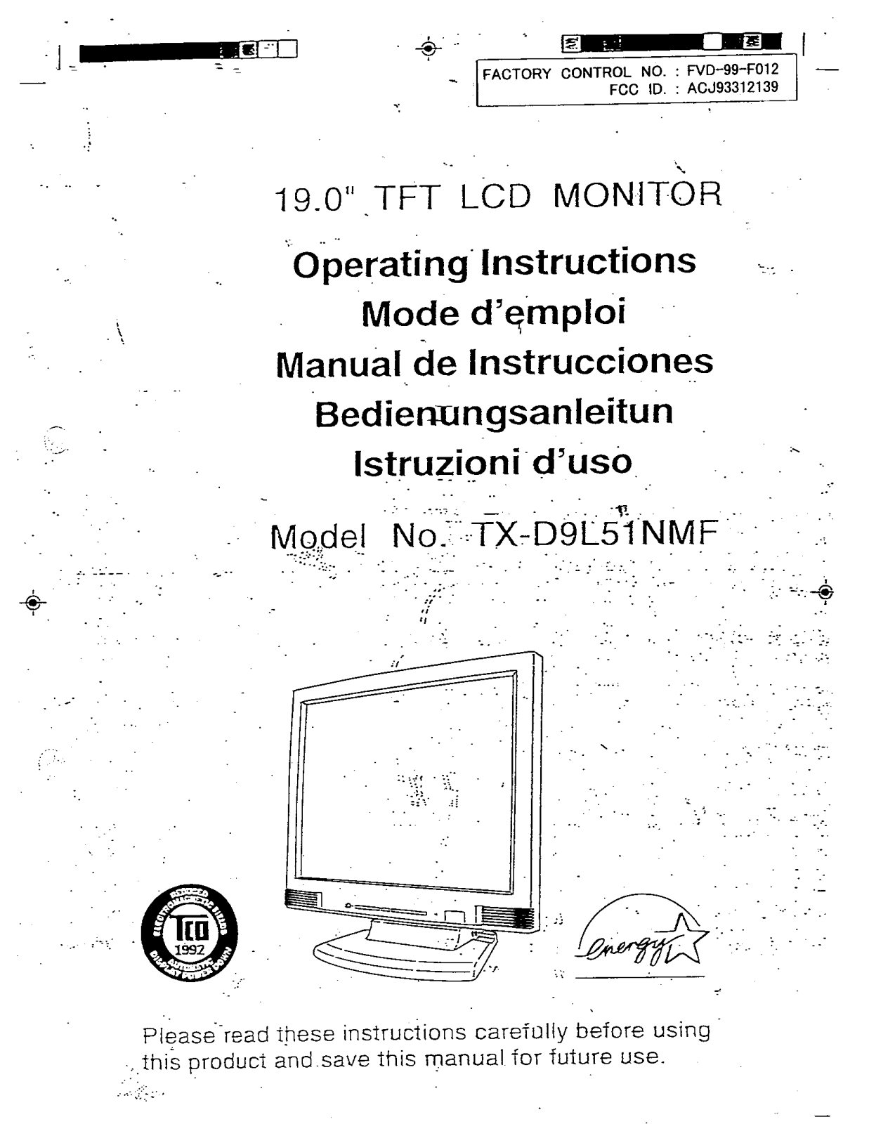 Panasonic 93312139 Users Manual