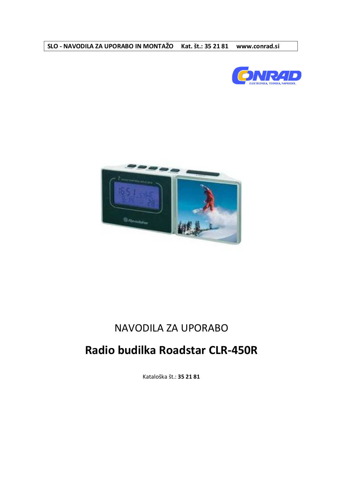 Roadstar CLR-450R Instruction Manual