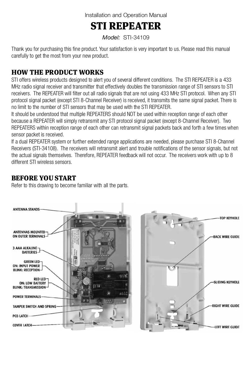 STI 34109 User Manual