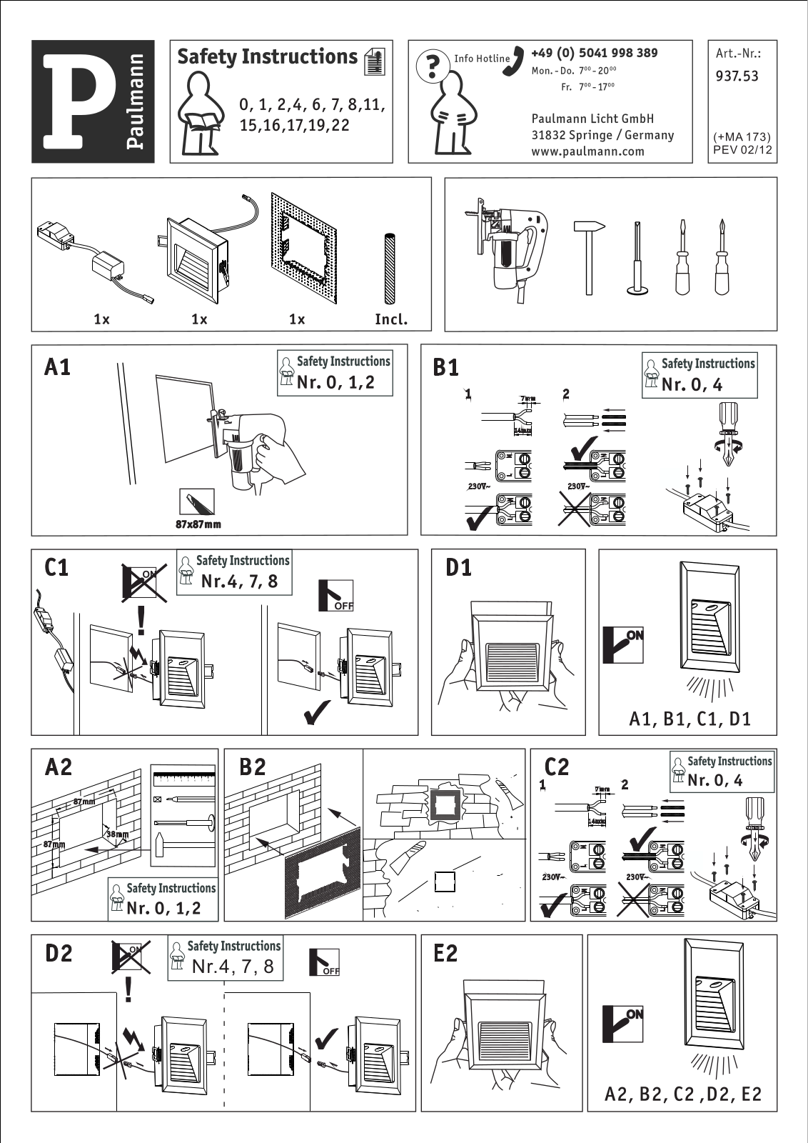 Paulmann 93753 Safety instructions - ManualMachine.com