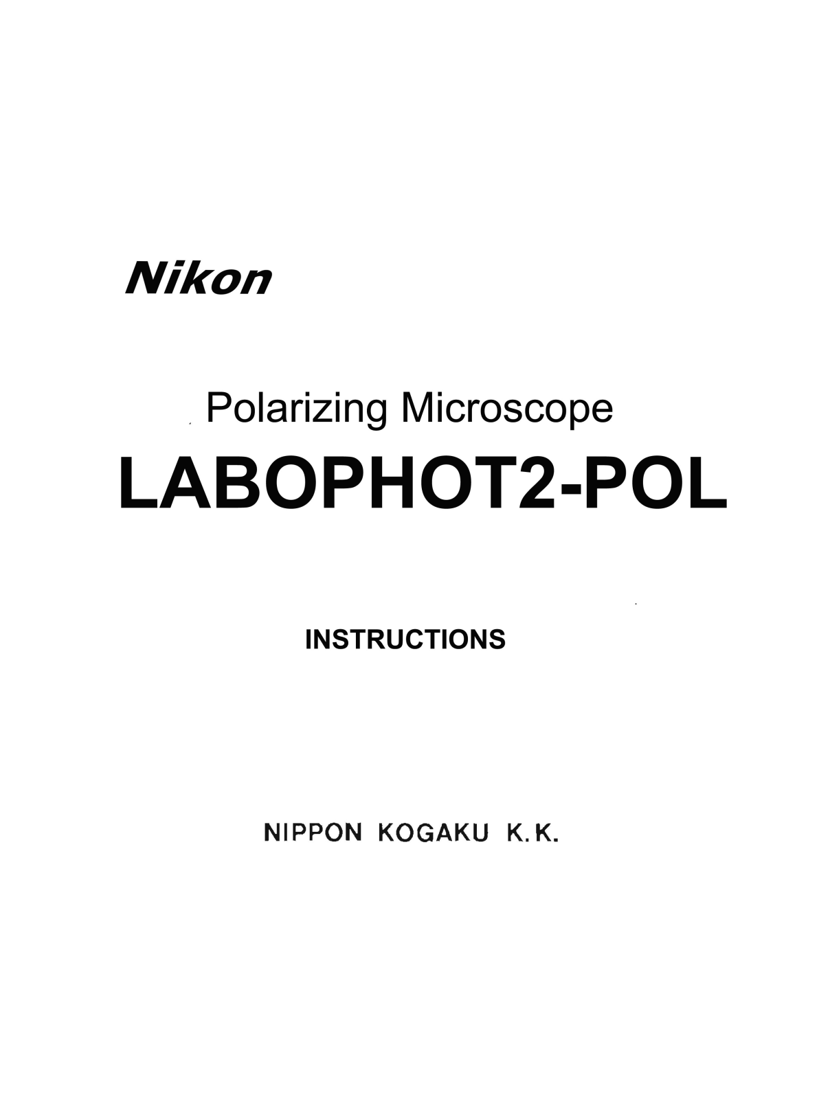 Nikon LABOPHOT2-POL Instructions Manual - ManualMachine.com