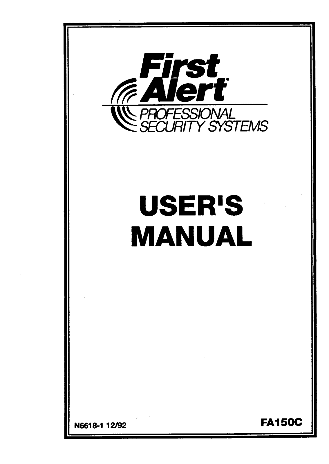 First Alert FA150C User Manual