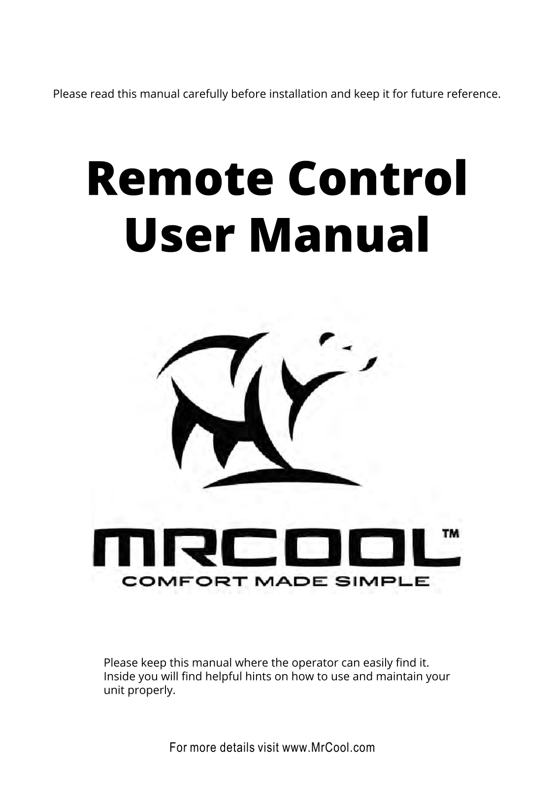 MrCool DIY18HP230B25 User Manual