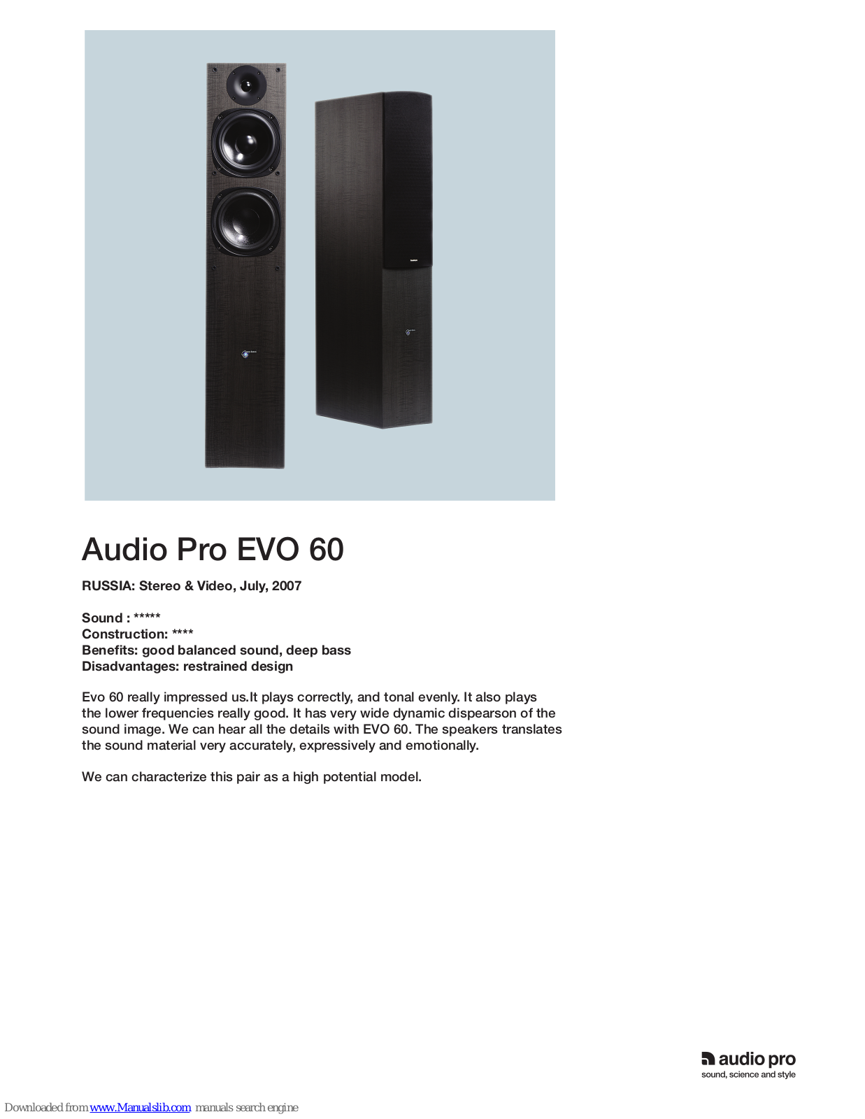 Audio Pro EVO 60 Features - ManualMachine.com