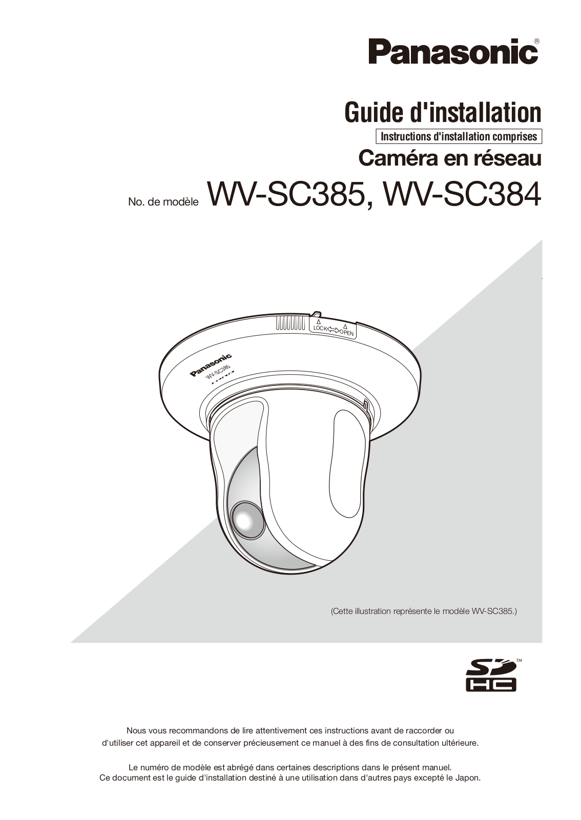 Panasonic WV-SC385, WV-SC384 Installation Manual