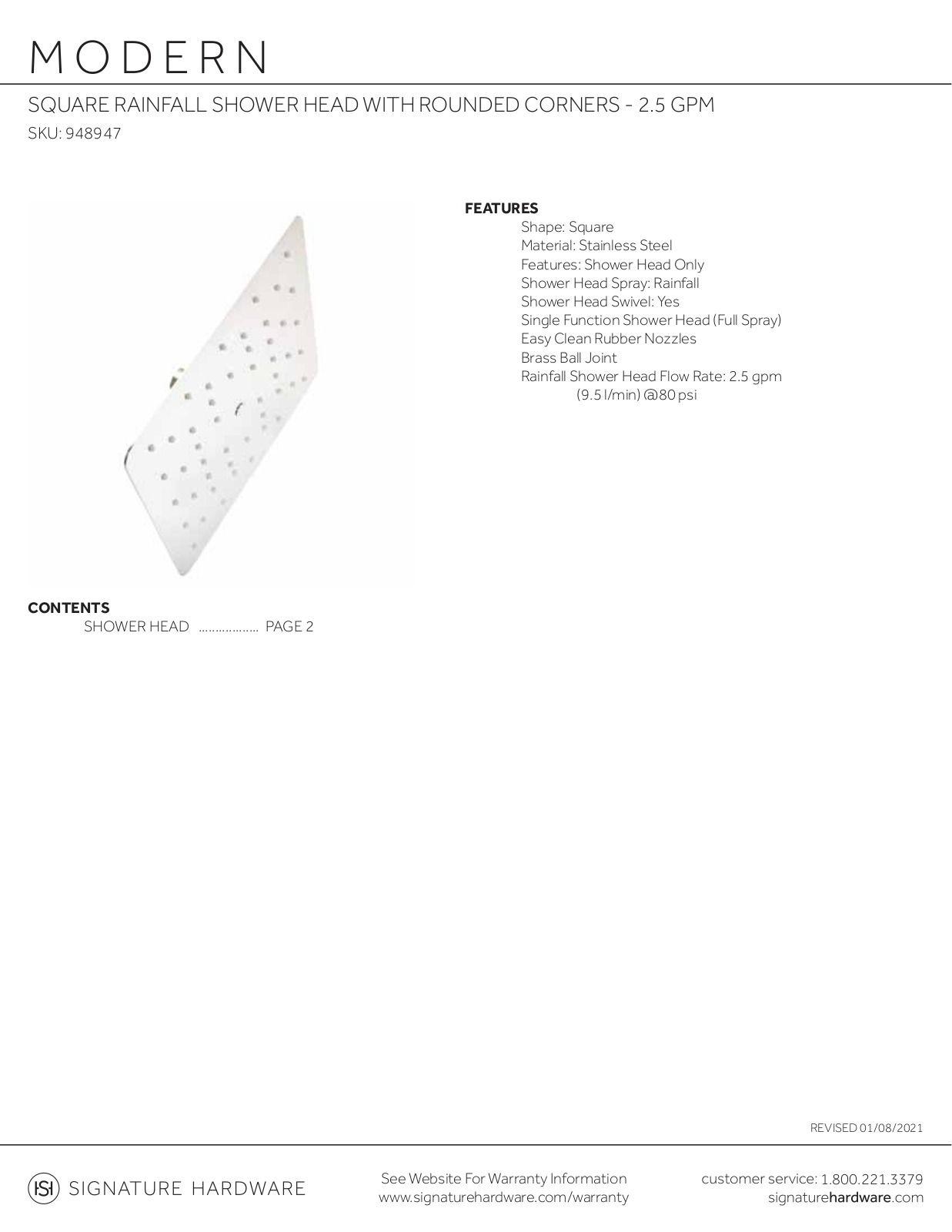 Signature Hardware SGRE2162 Specifications - ManualMachine.com