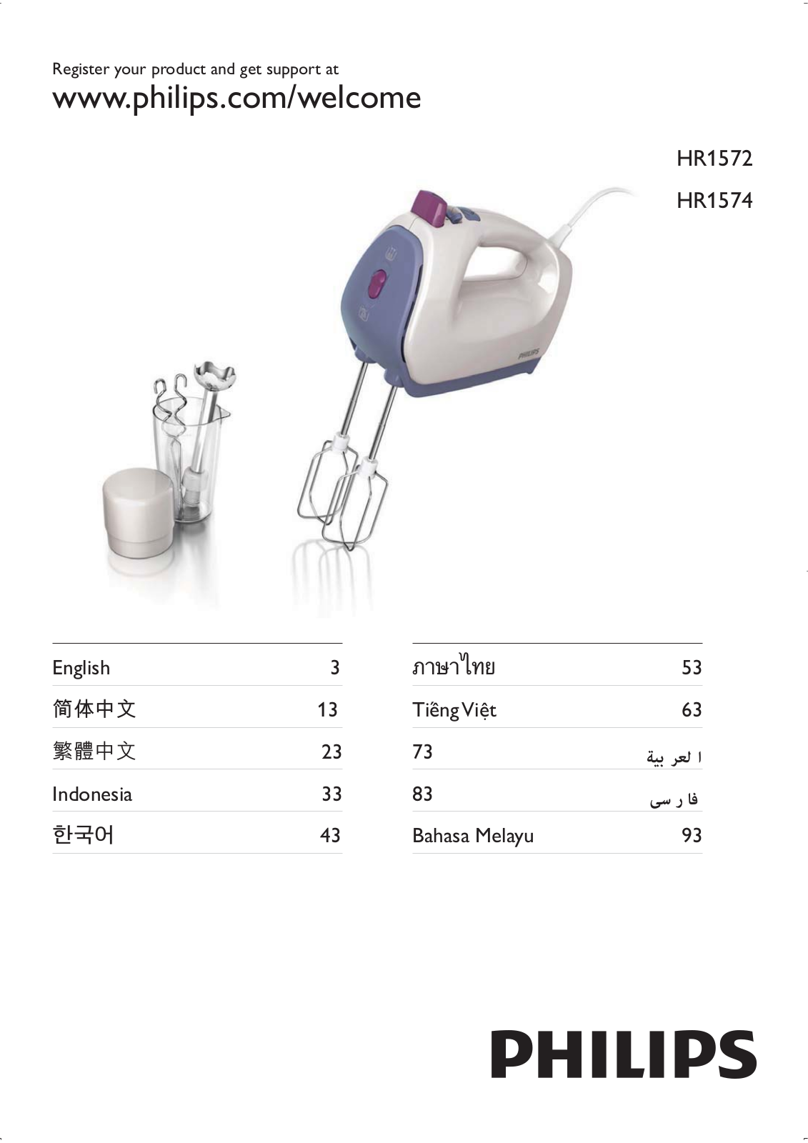 Philips HR 1572 User Manual