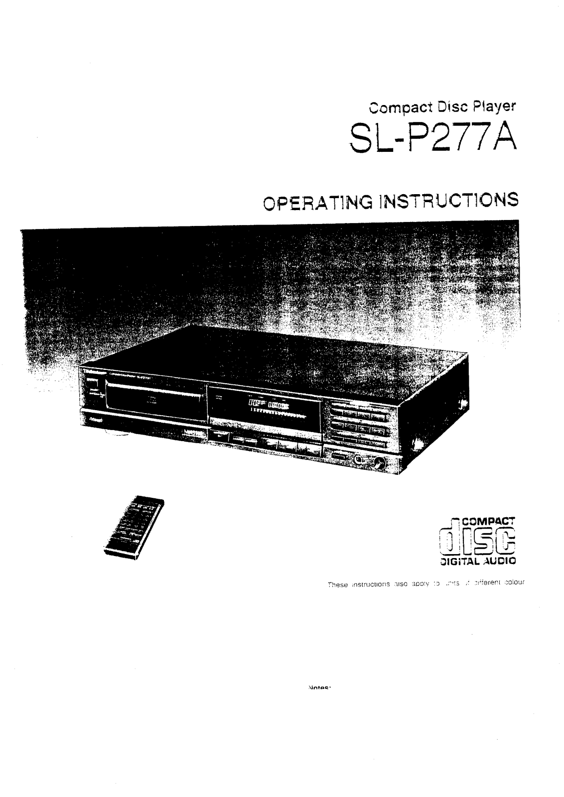 Panasonic SL-P277A User Manual