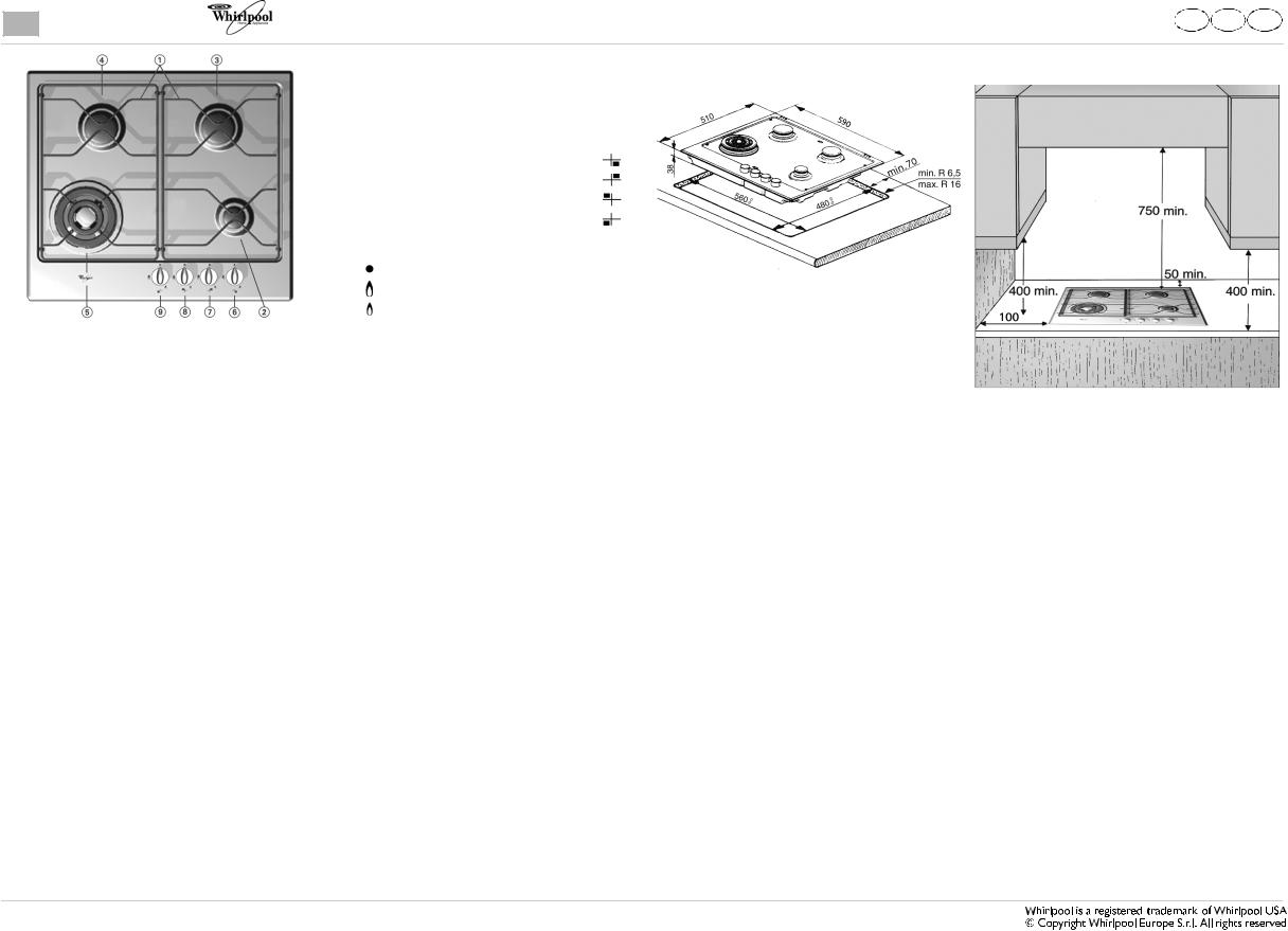 Whirlpool AKT 612/IX PROGRAM CHART