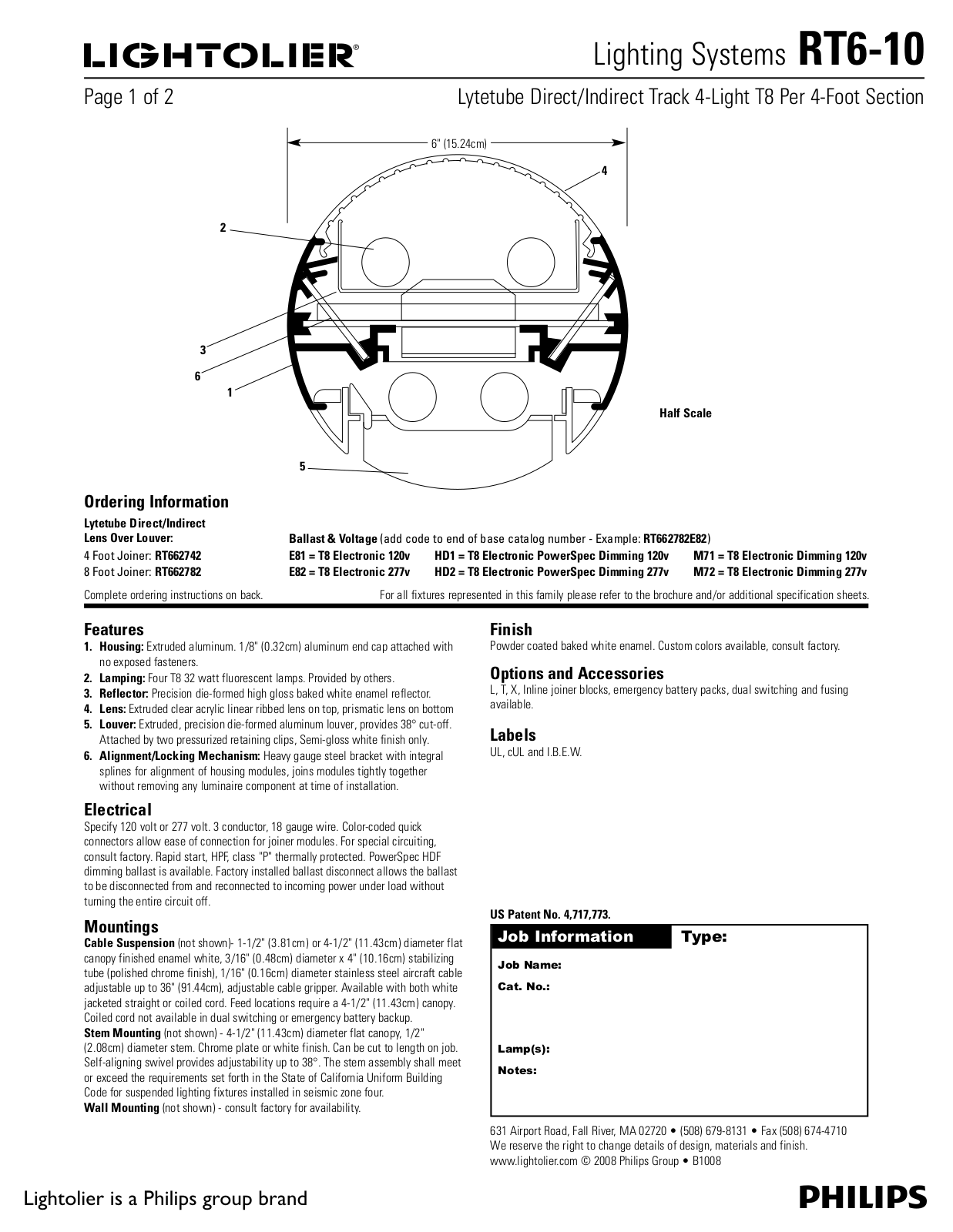 Lightolier RT6-10 User Manual