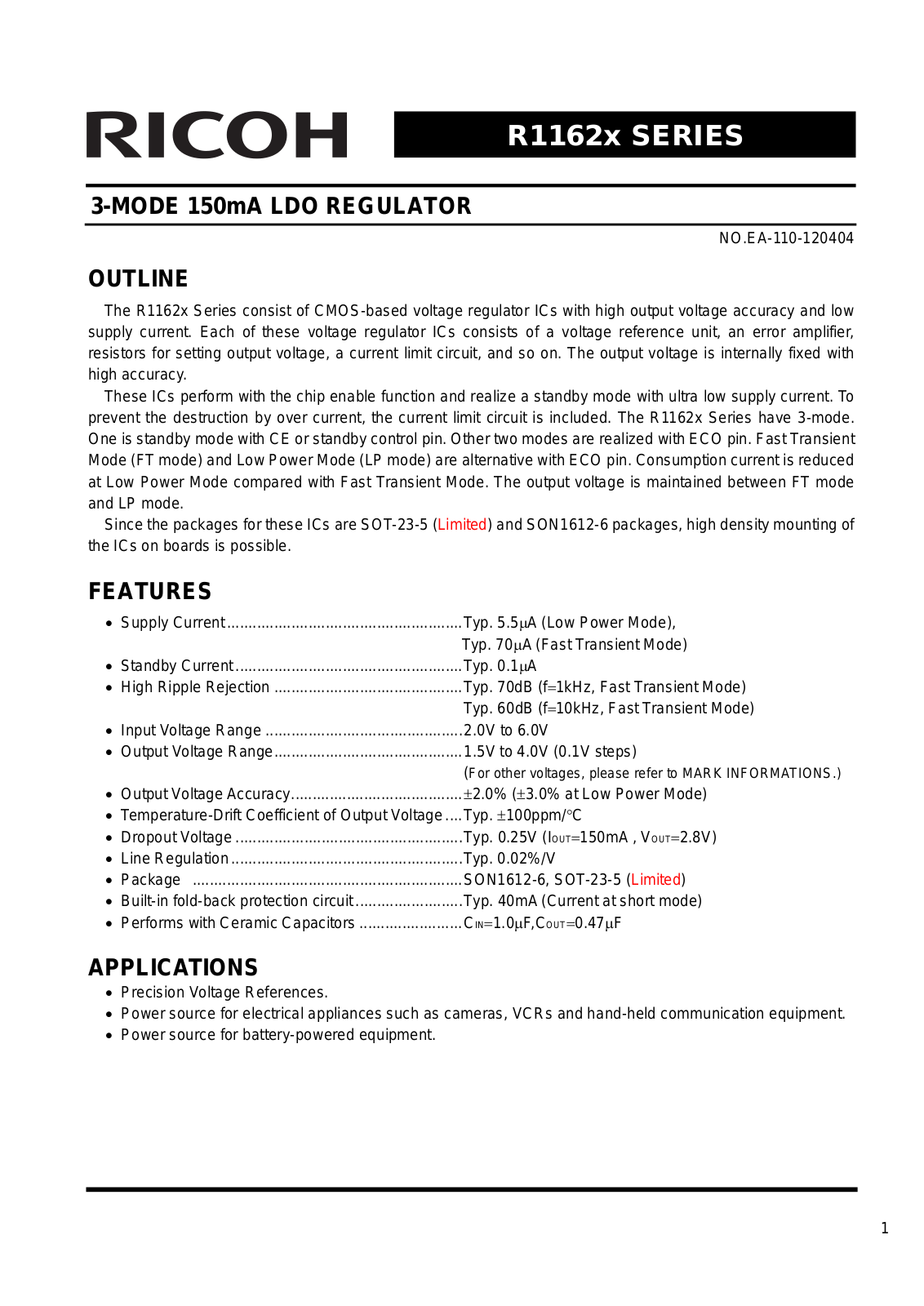 RICOH R1162x User Manual