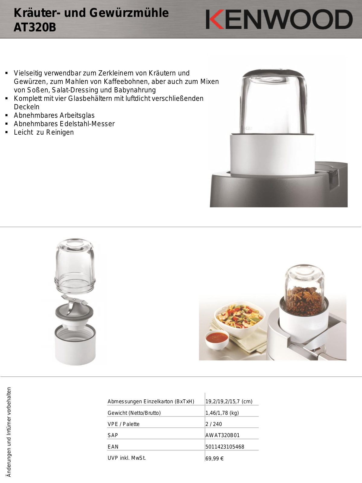 KENWOOD AT320B Technical data