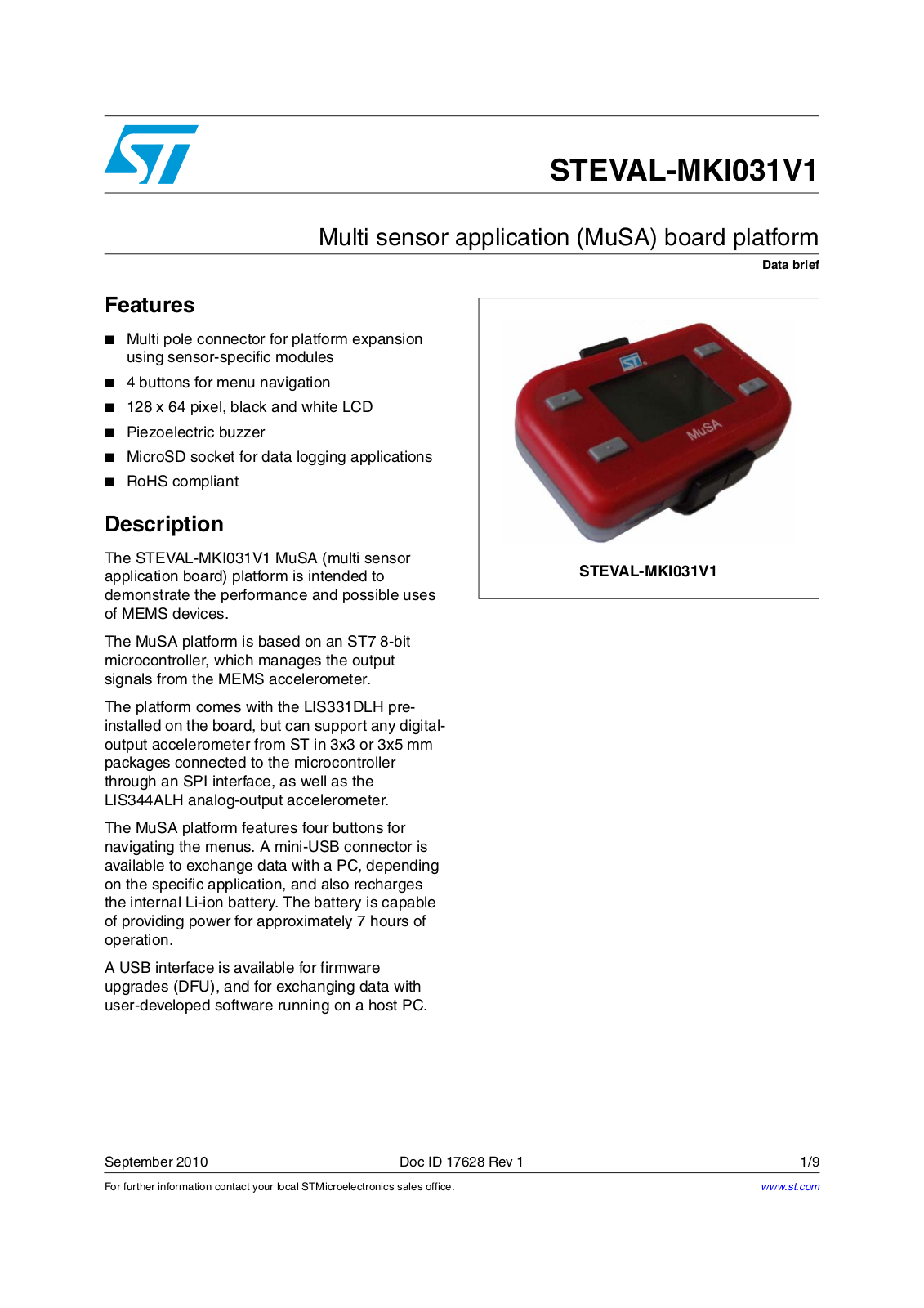 ST MKI031V1 User Manual