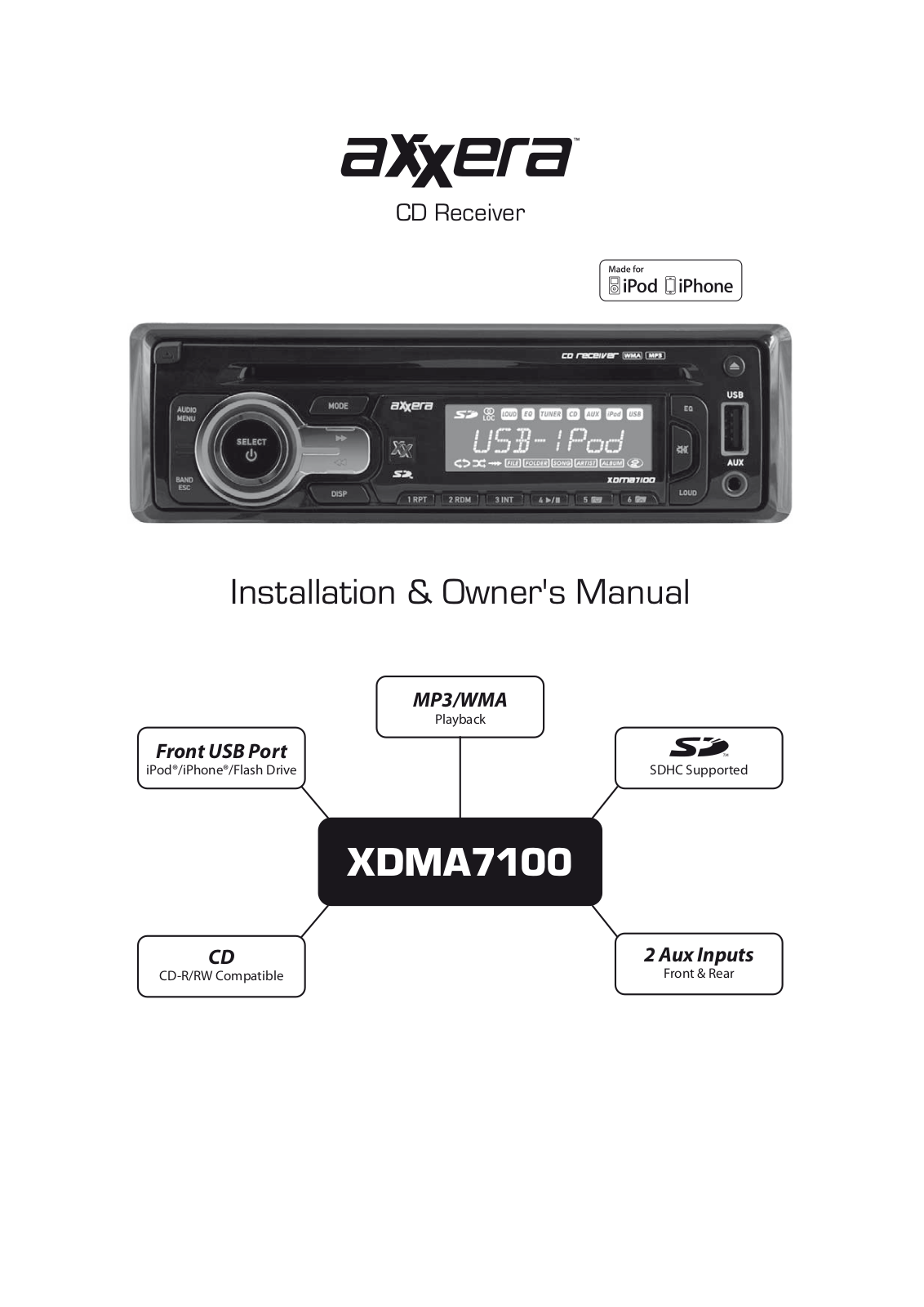 Dual AxxXDMA-7100 Owners Manual