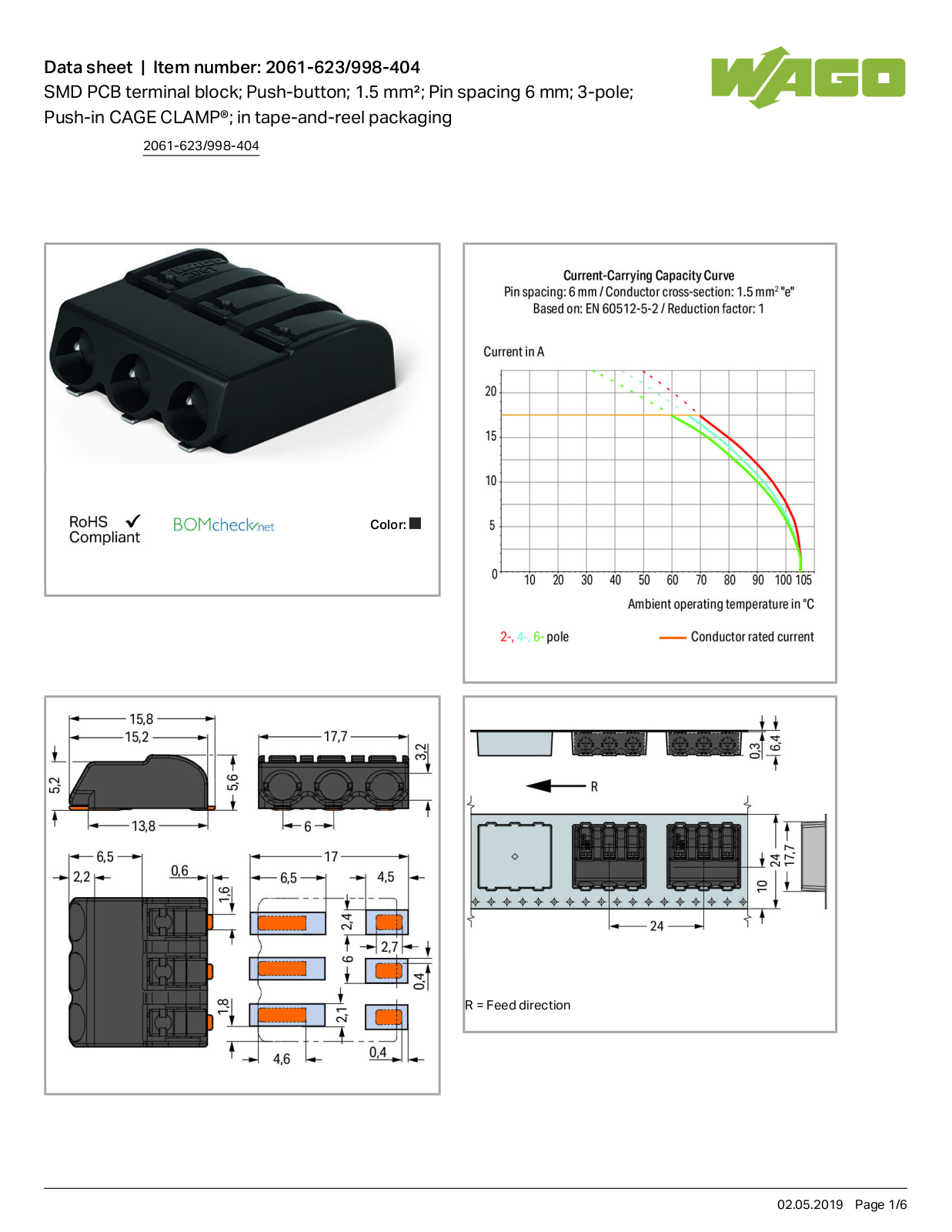 Wago 2061-623/998-404 Data Sheet