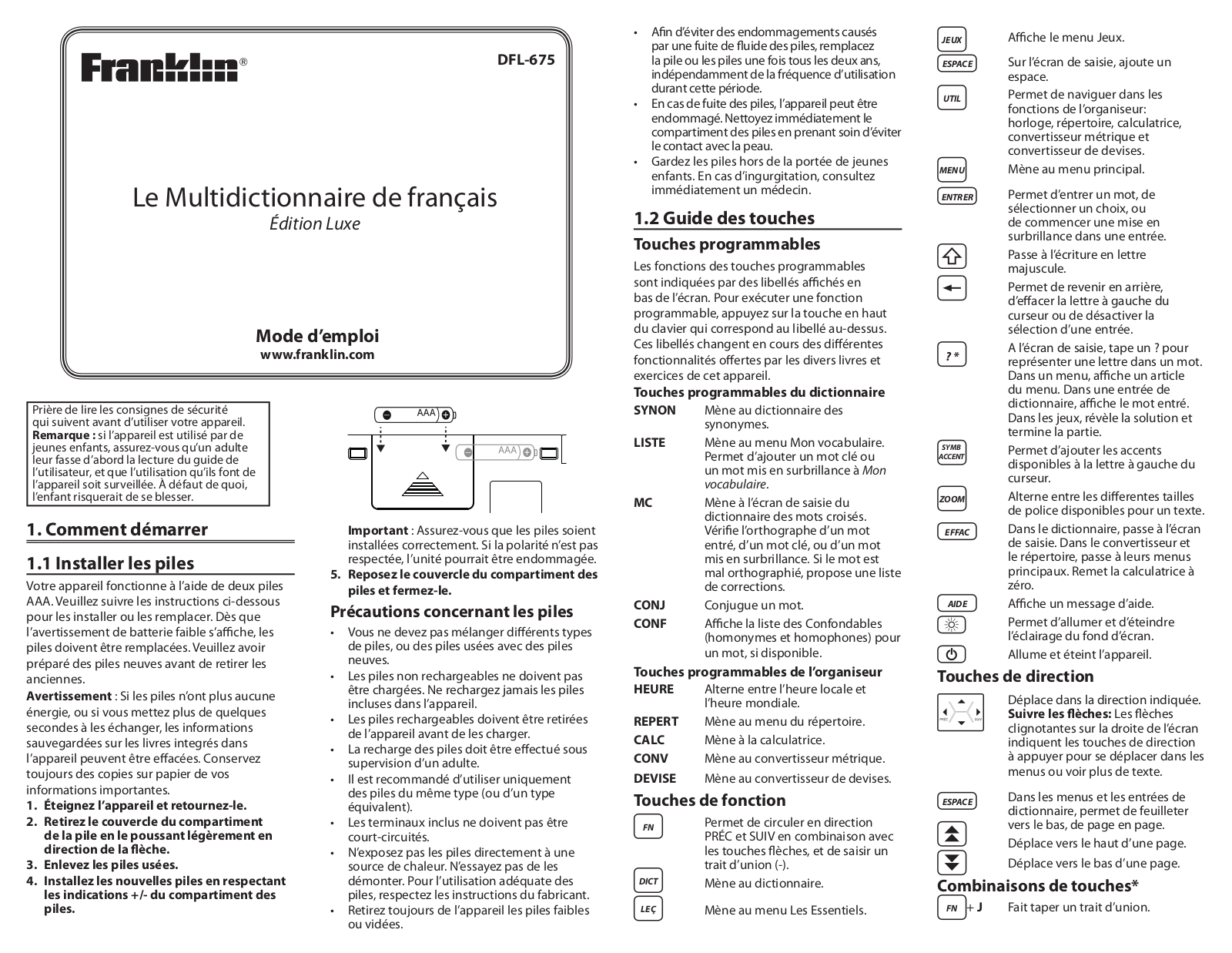 FRANKLIN DFL-675 User Manual