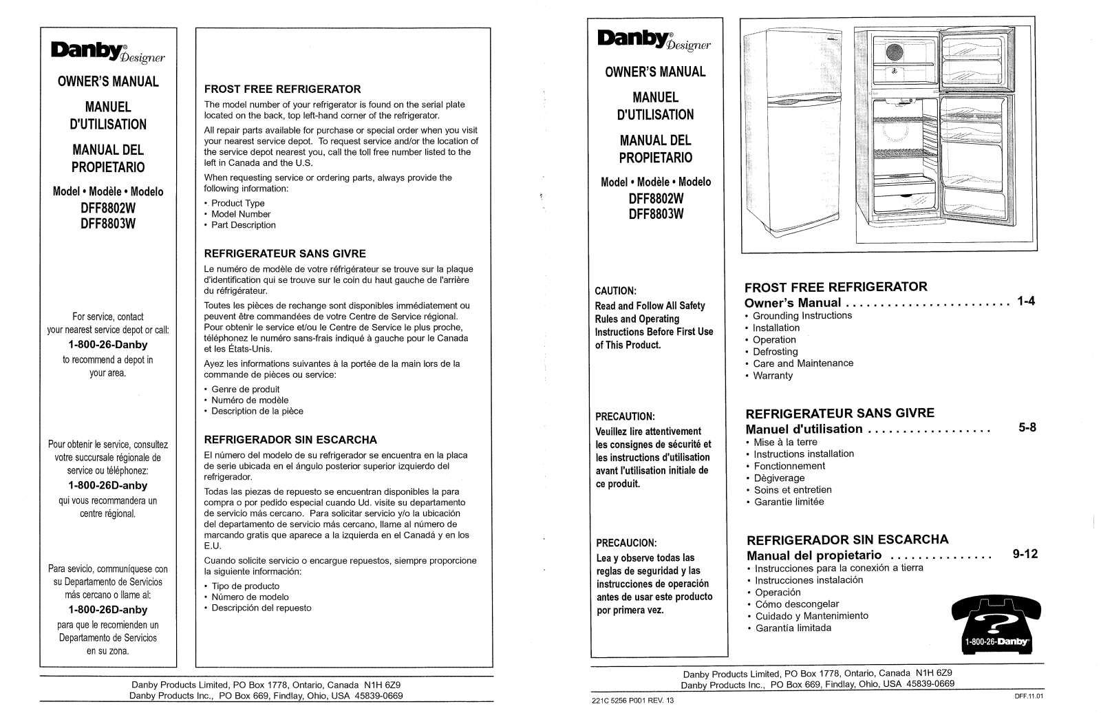 Danby DFF8802W, DFF8803W User Manual