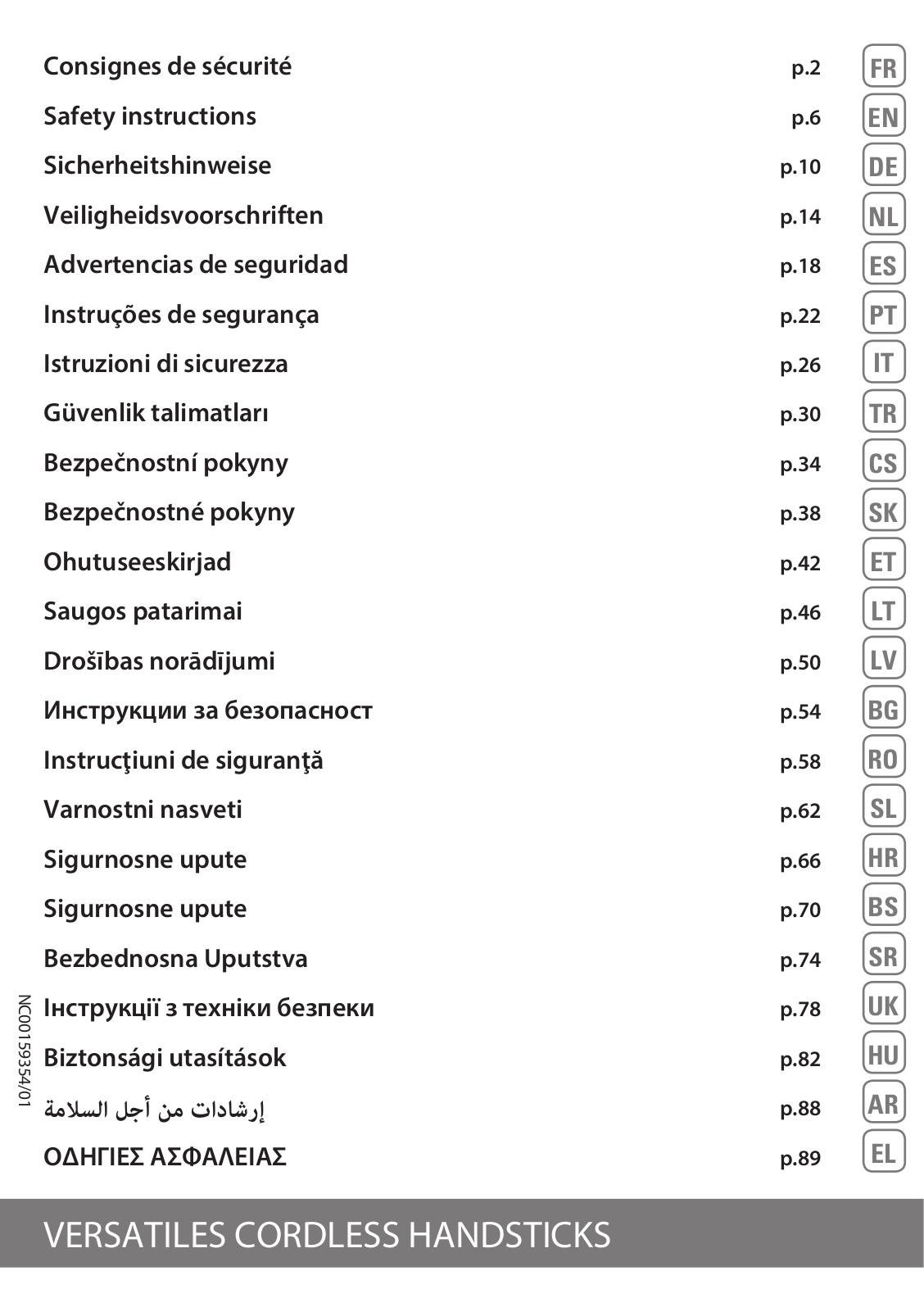 Rowenta RH9690WO, RH9890WO Safety Data Sheet