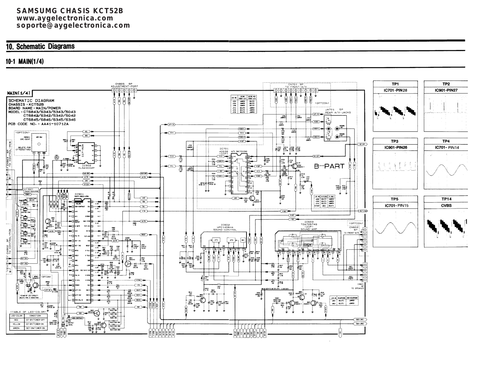 SAMSUNG CT3843, CT6343, CT5343, CT5043, CT6842 Diagram