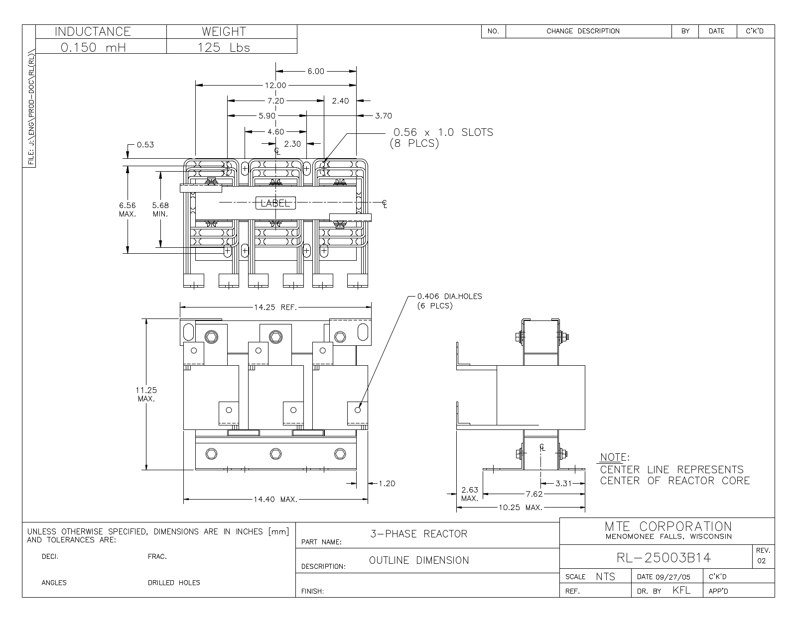 MTE RL-25003B14 CAD Drawings