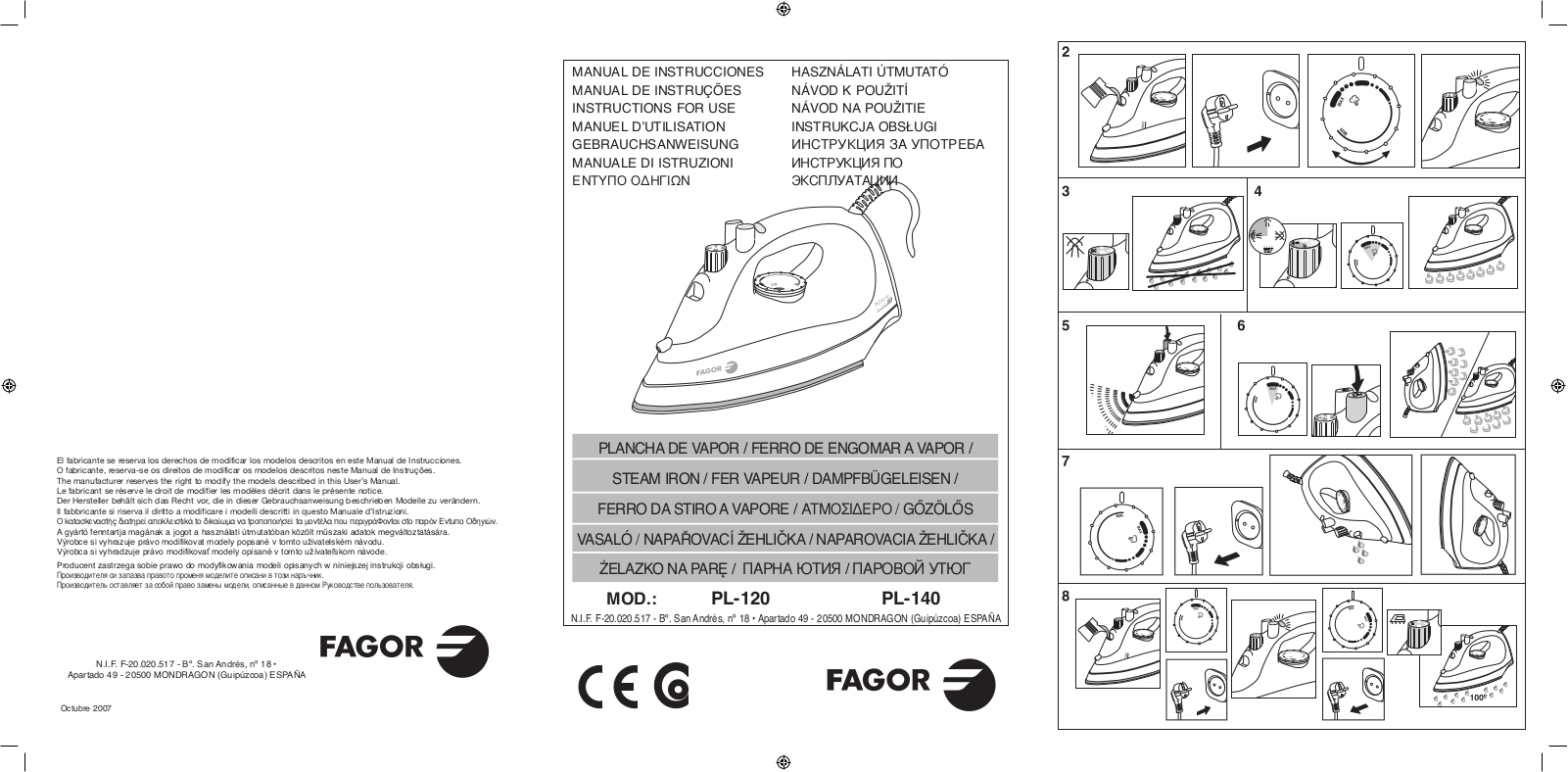 FAGOR PL140, PL120 User Manual