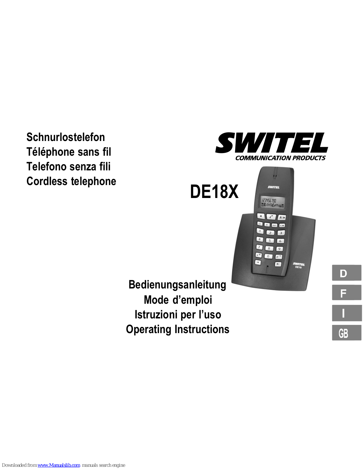 switel DE18X Operating Instructions Manual - ManualMachine.com
