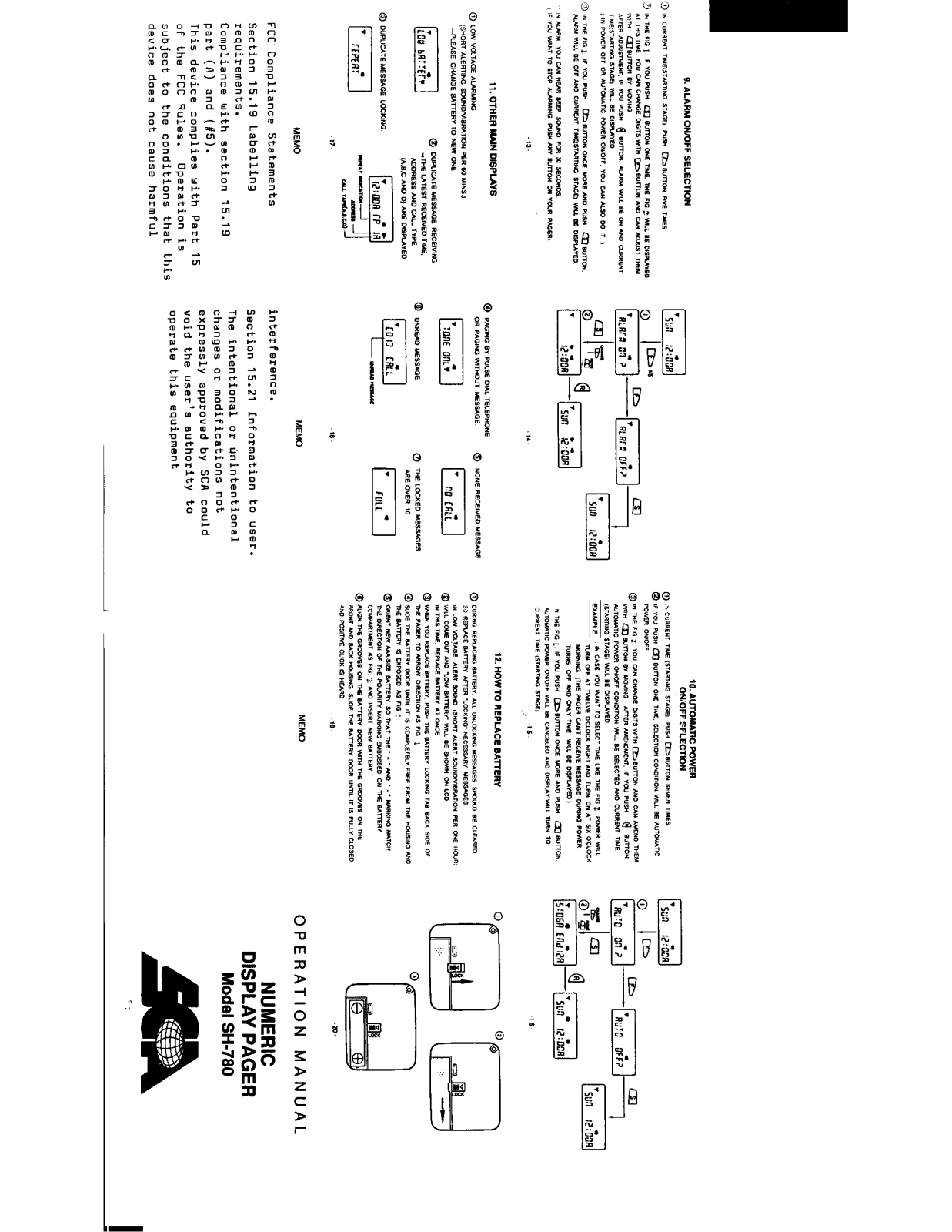 SCA SH780B Users Manual