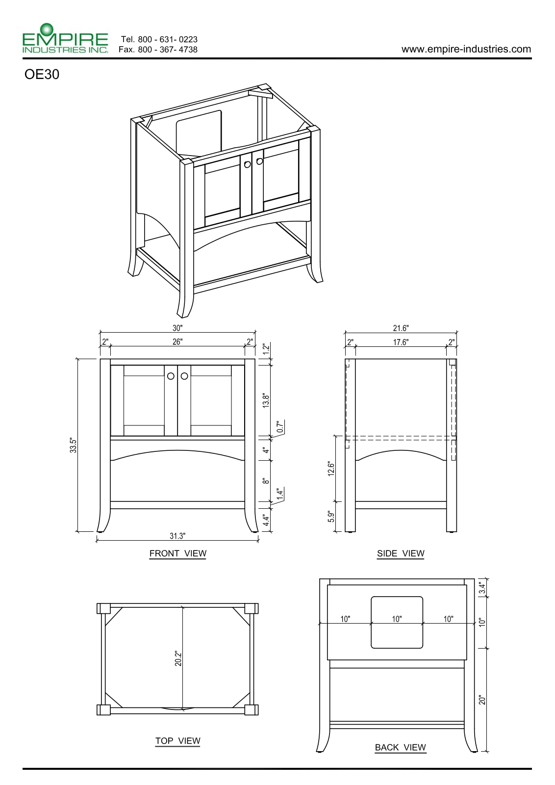 Empire Industries OE30SC Specs