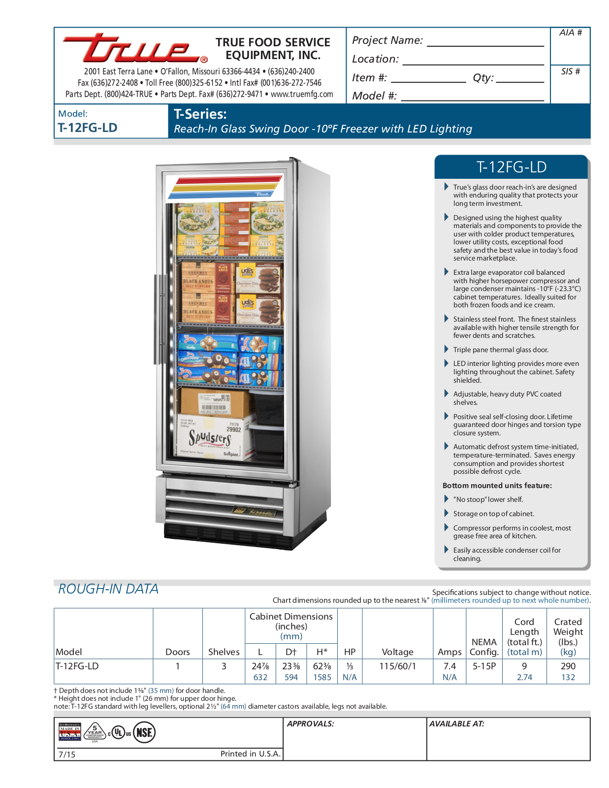 True T-12FG-LD User Manual