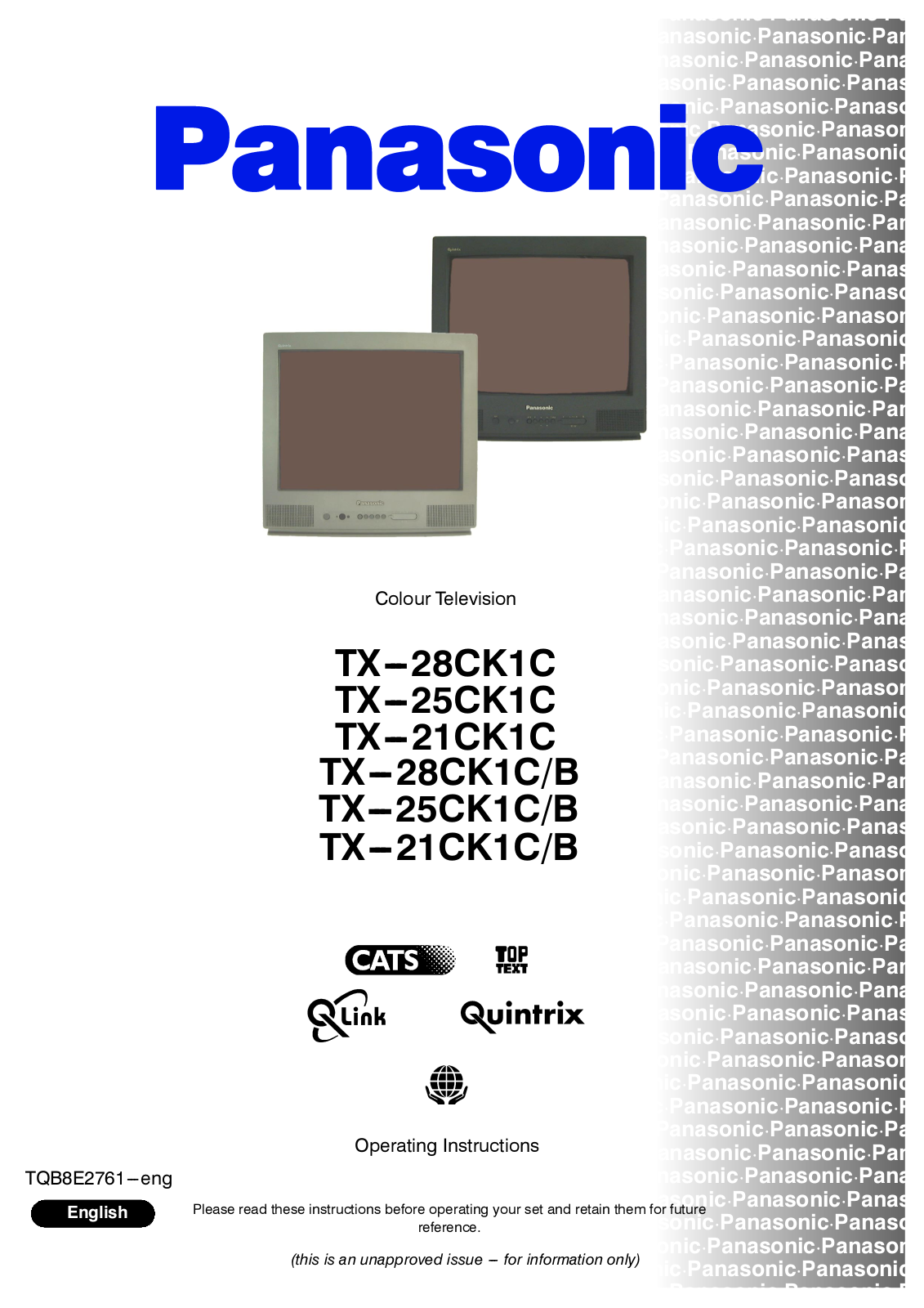 Panasonic TX-21CK1CB User Manual