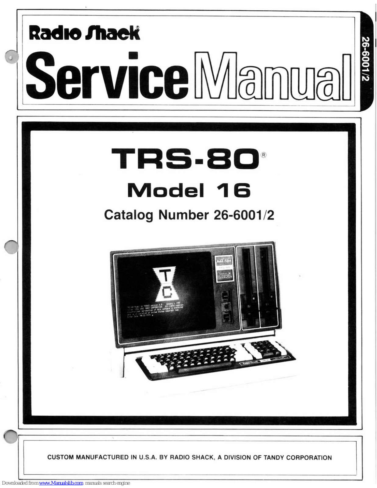 Tandy TRS-80 Model 16 Service Manual