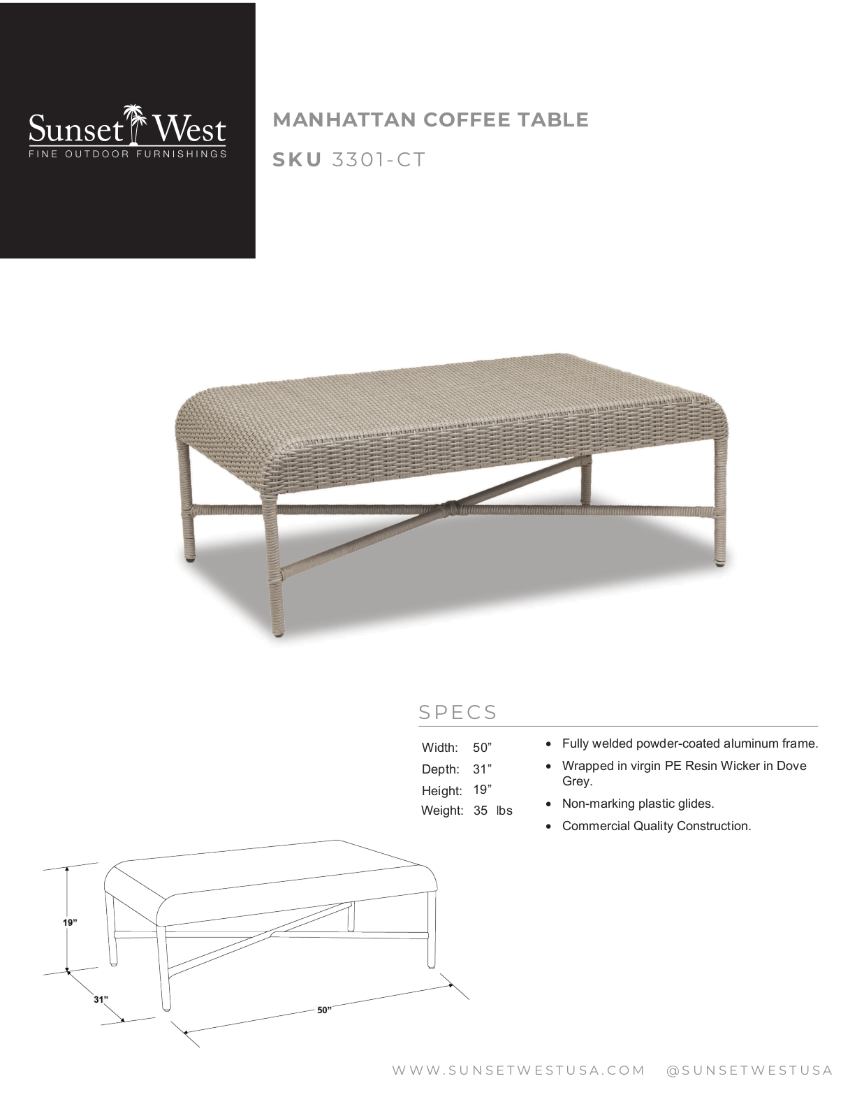 Sunset West XSW1527 Specifications - ManualMachine.com