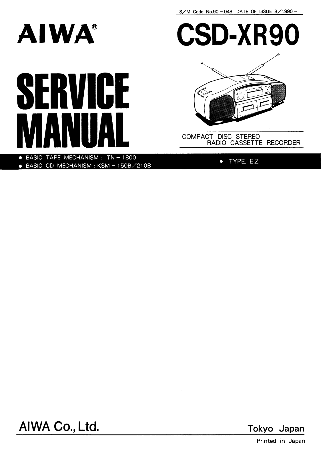 Aiwa csd-xr90 Service Manual