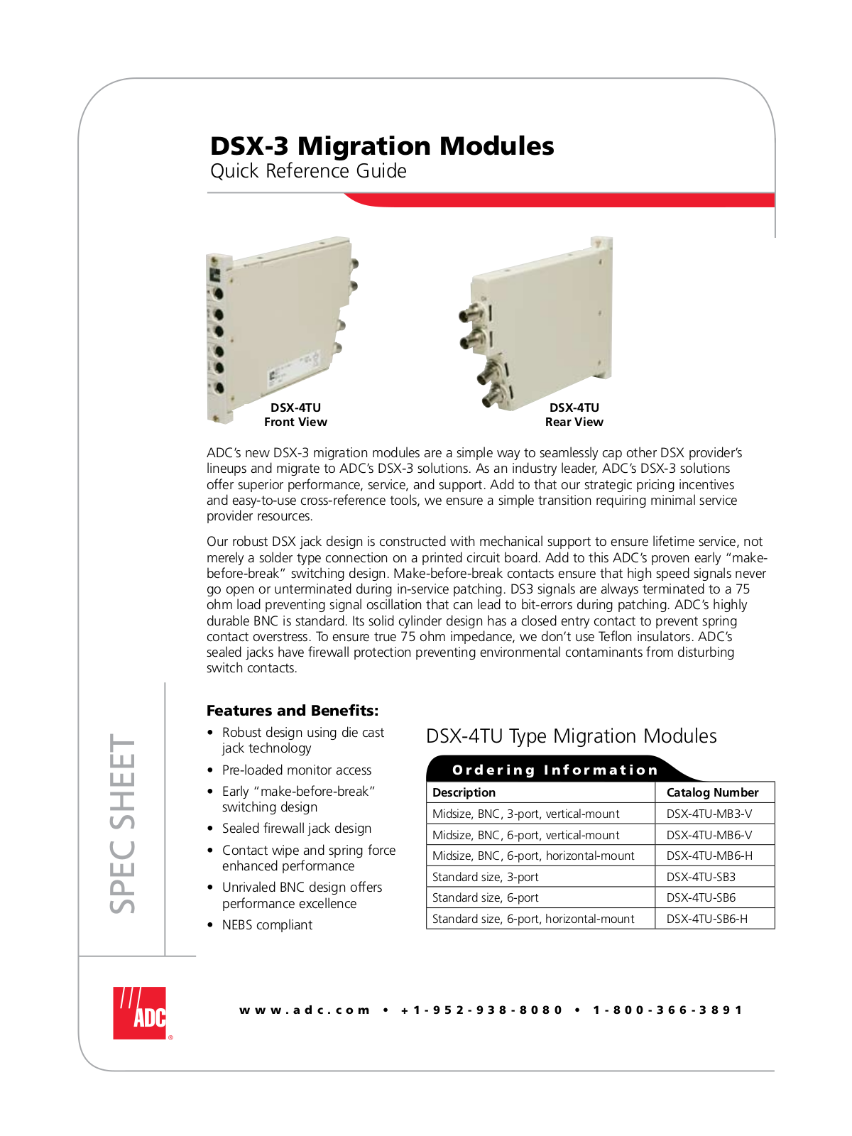 ADC DSX-3 User Manual