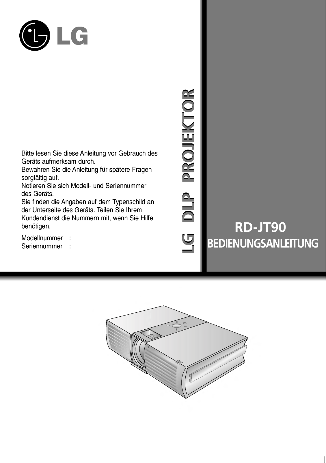 Lg RD-JT90 User Manual