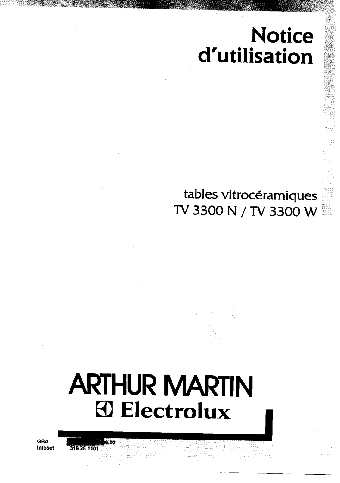 Arthur martin TV3300W, TV3300N User Manual