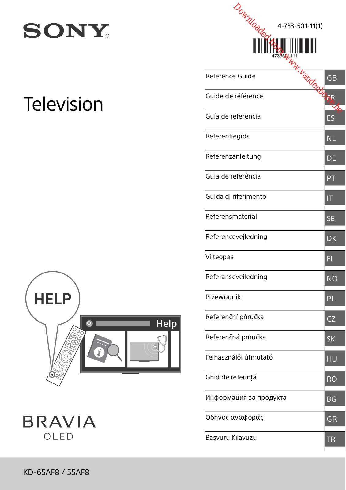 SONY KD55AF8 User Manual