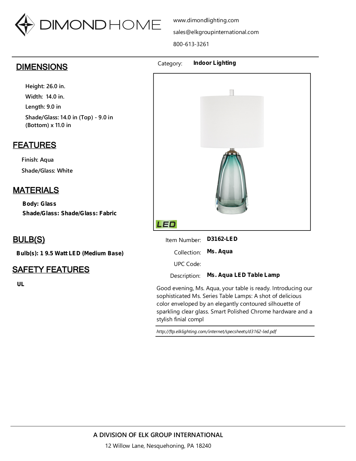 ELK Home D3162LED User Manual