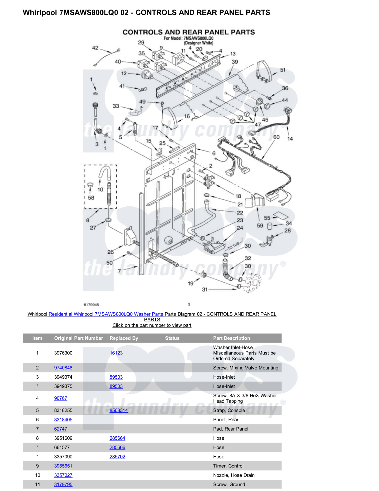 Whirlpool 7MSAWS800LQ0 Parts Diagram