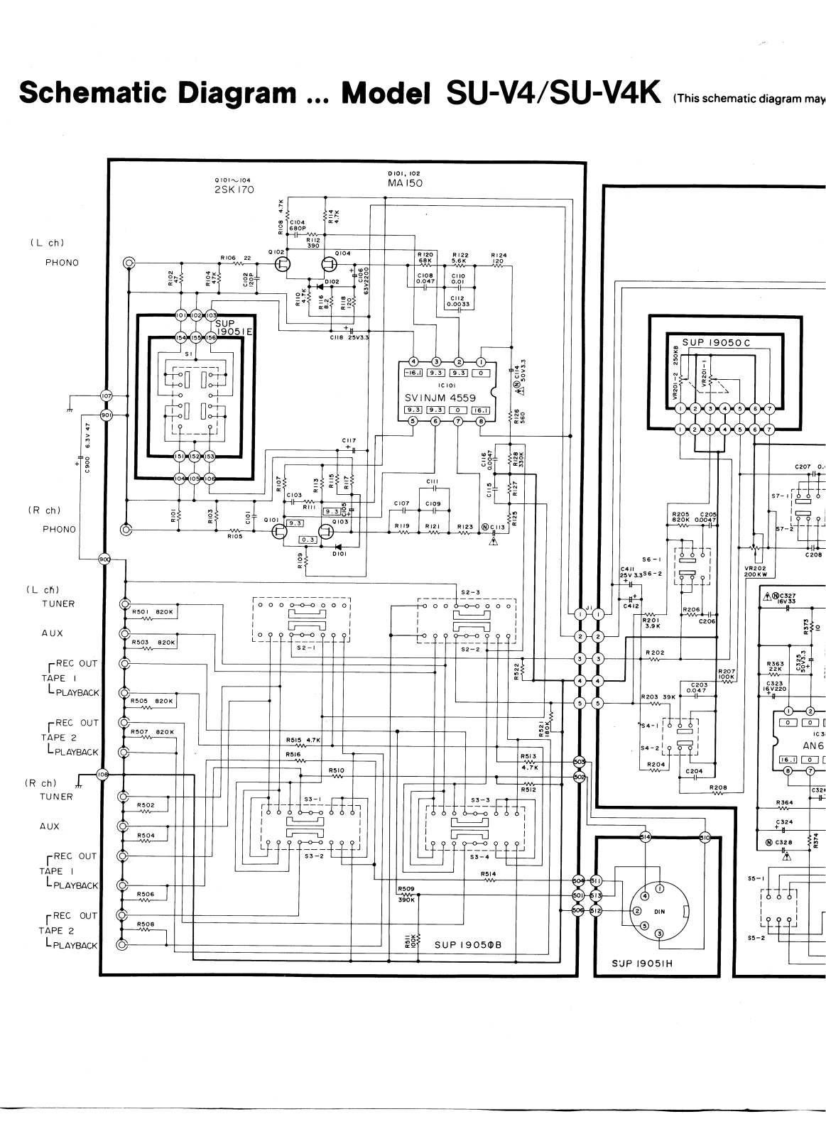 Sony SU V4, SU V4K Diagram