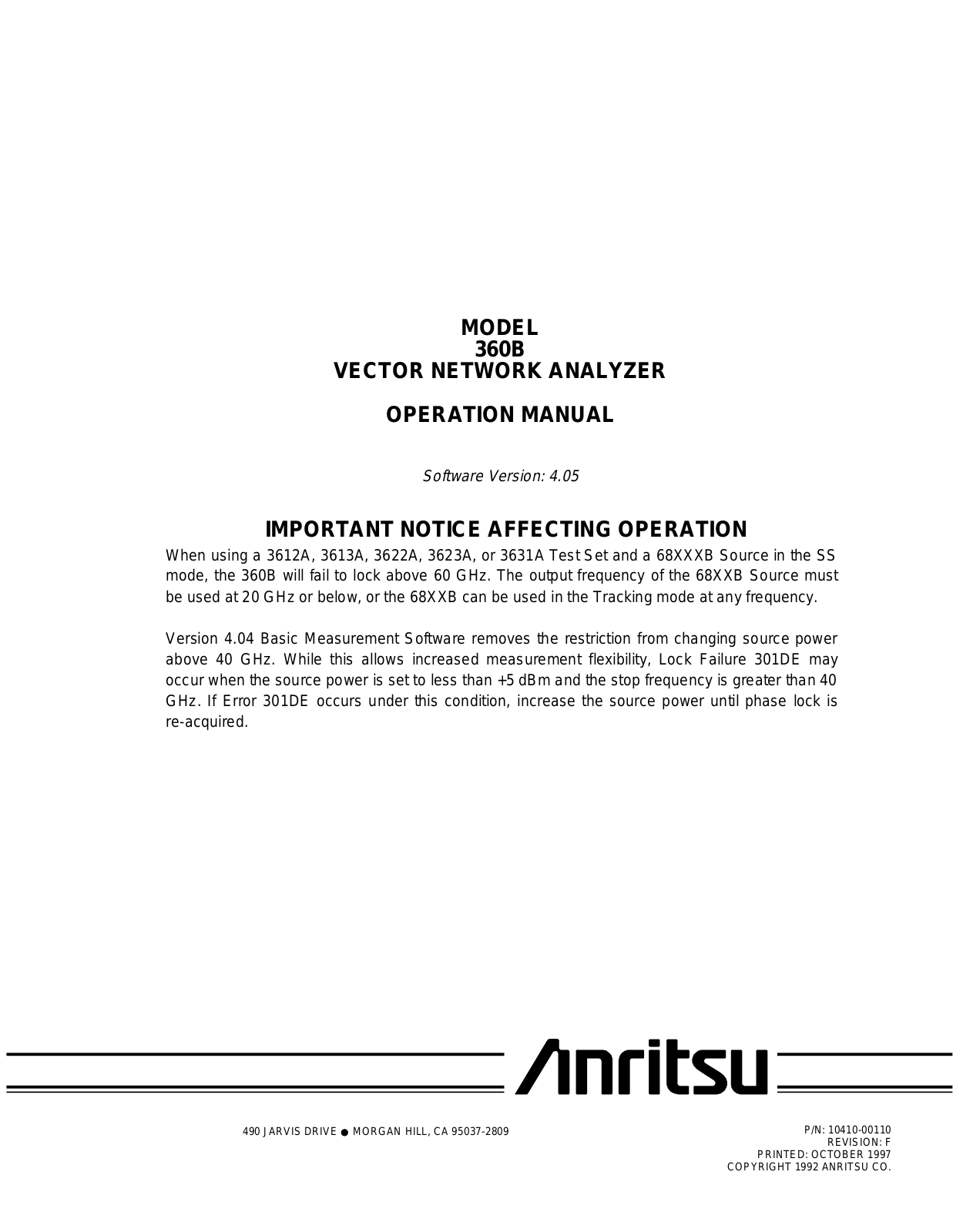 Anritsu 360B User Manual