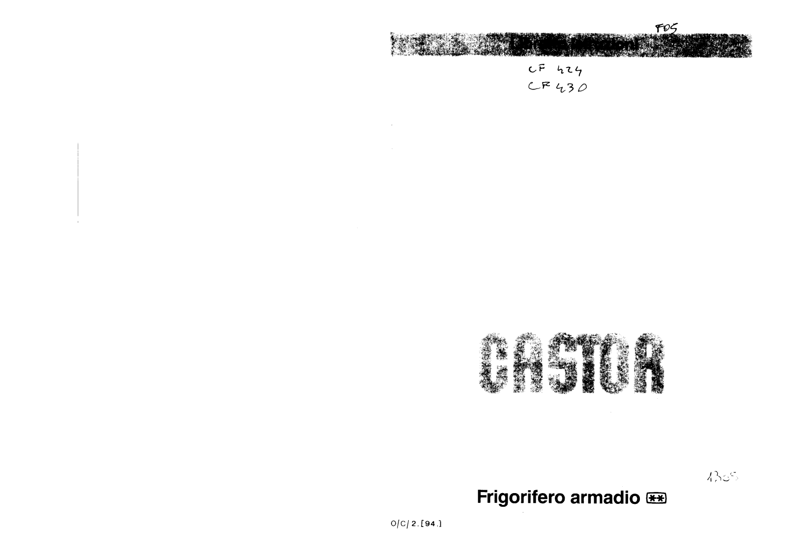 Castor CF424, CF430 Instructions Manual